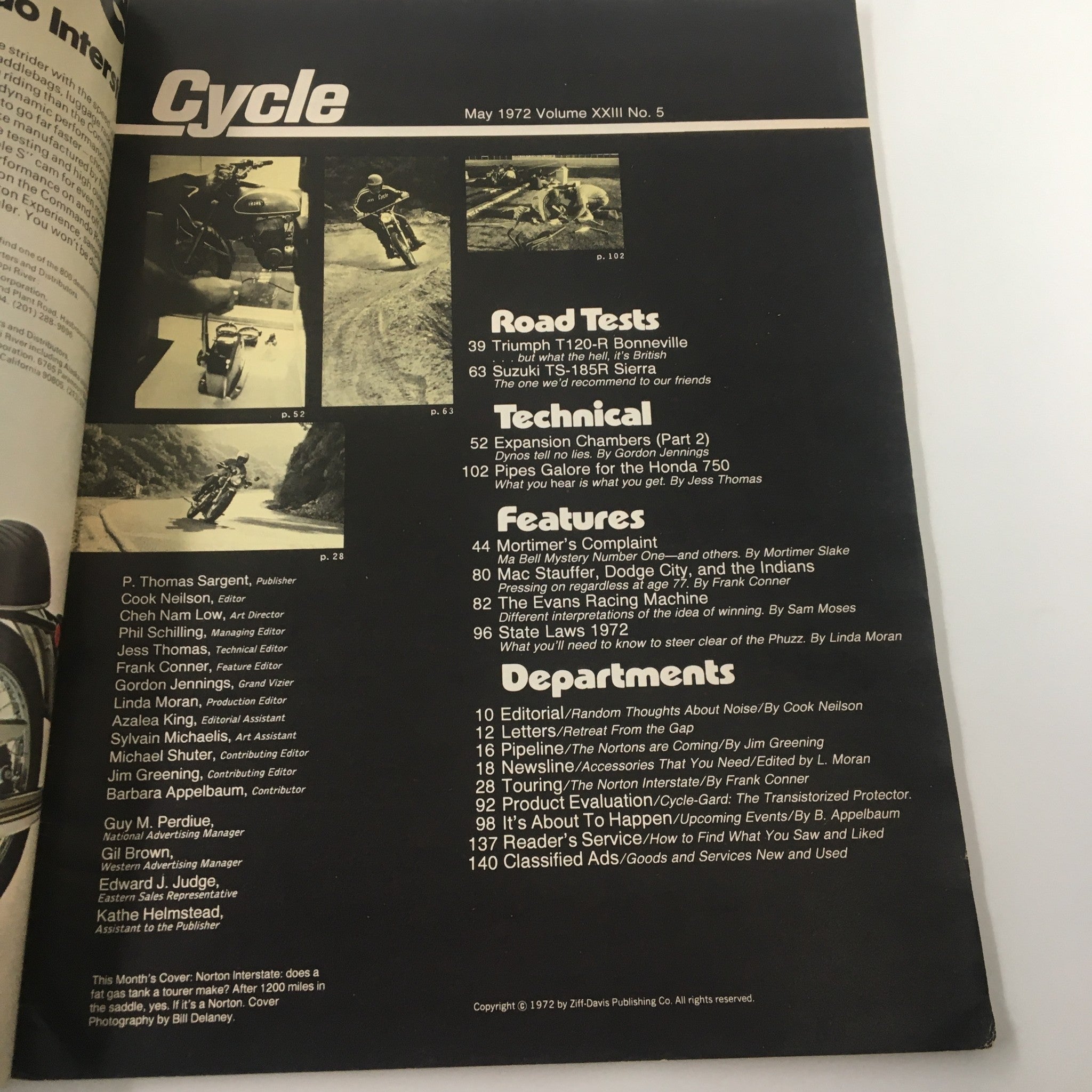 VTG Cycle Magazine May 1972 Norton Interstate A Superbike for Touring No Label