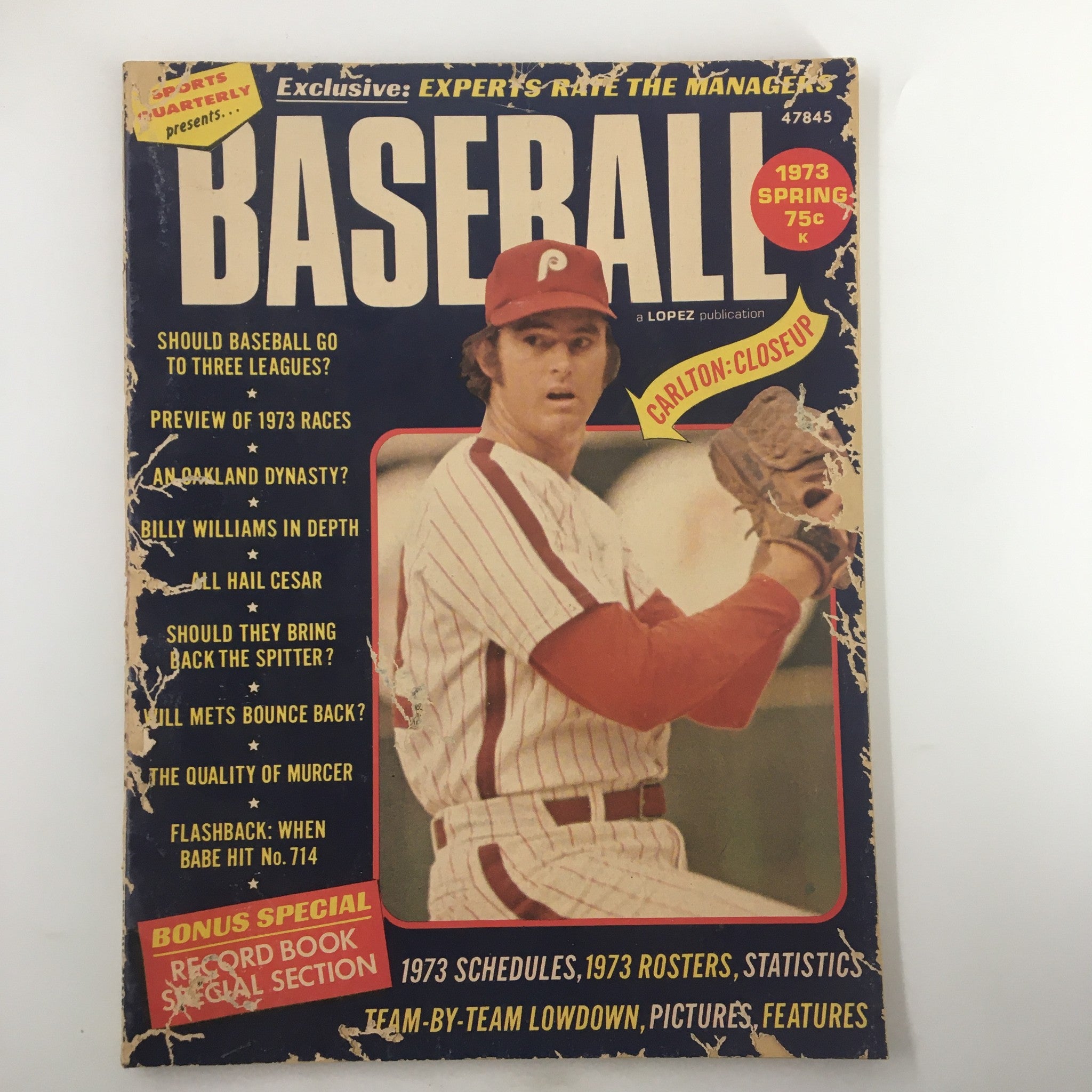 VTG Baseball Magazine Spring 1973 Steve Carlton & Billy Williams No Label