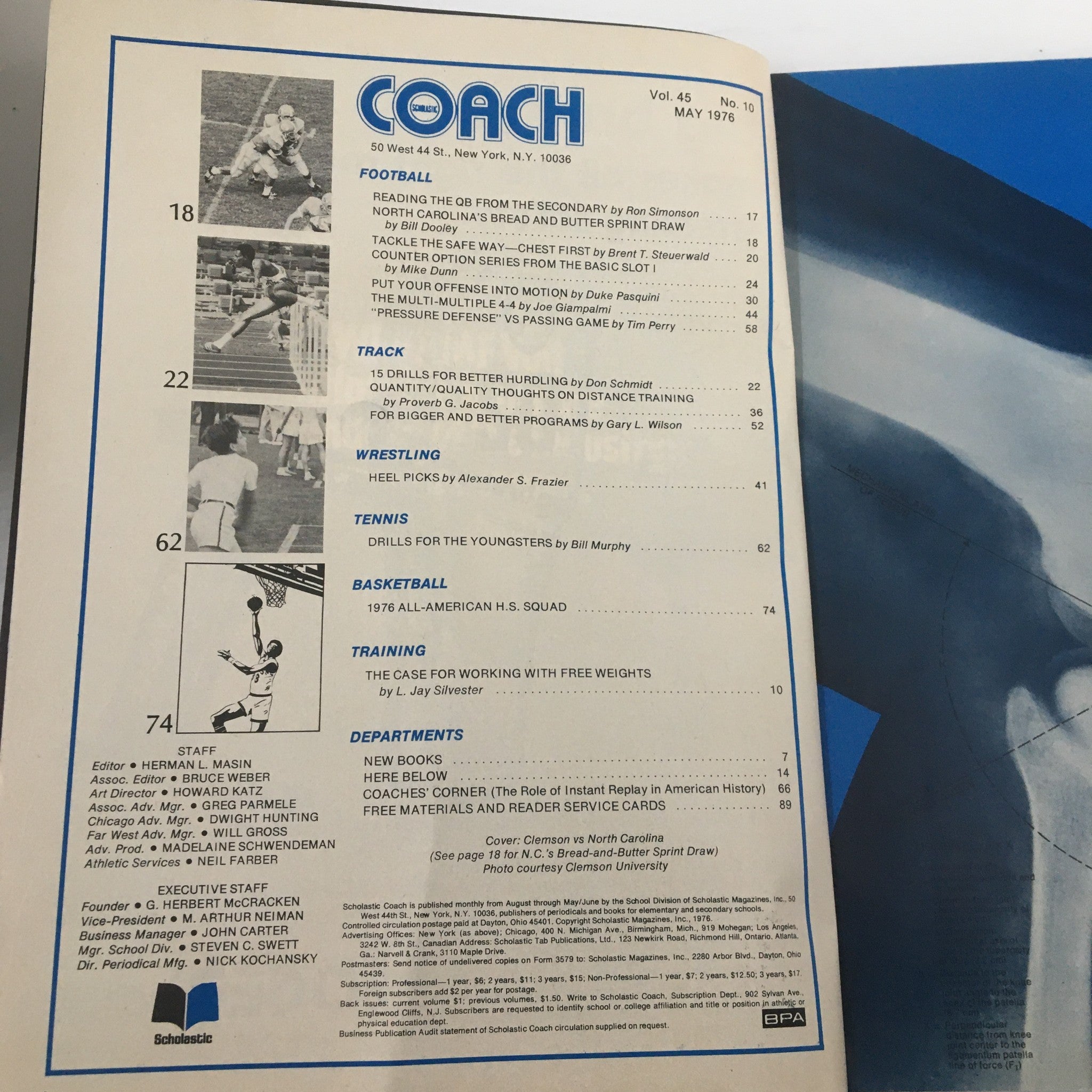 VTG Scholastic Coach Magazine May 1976 Clemson vs North Carolina  University