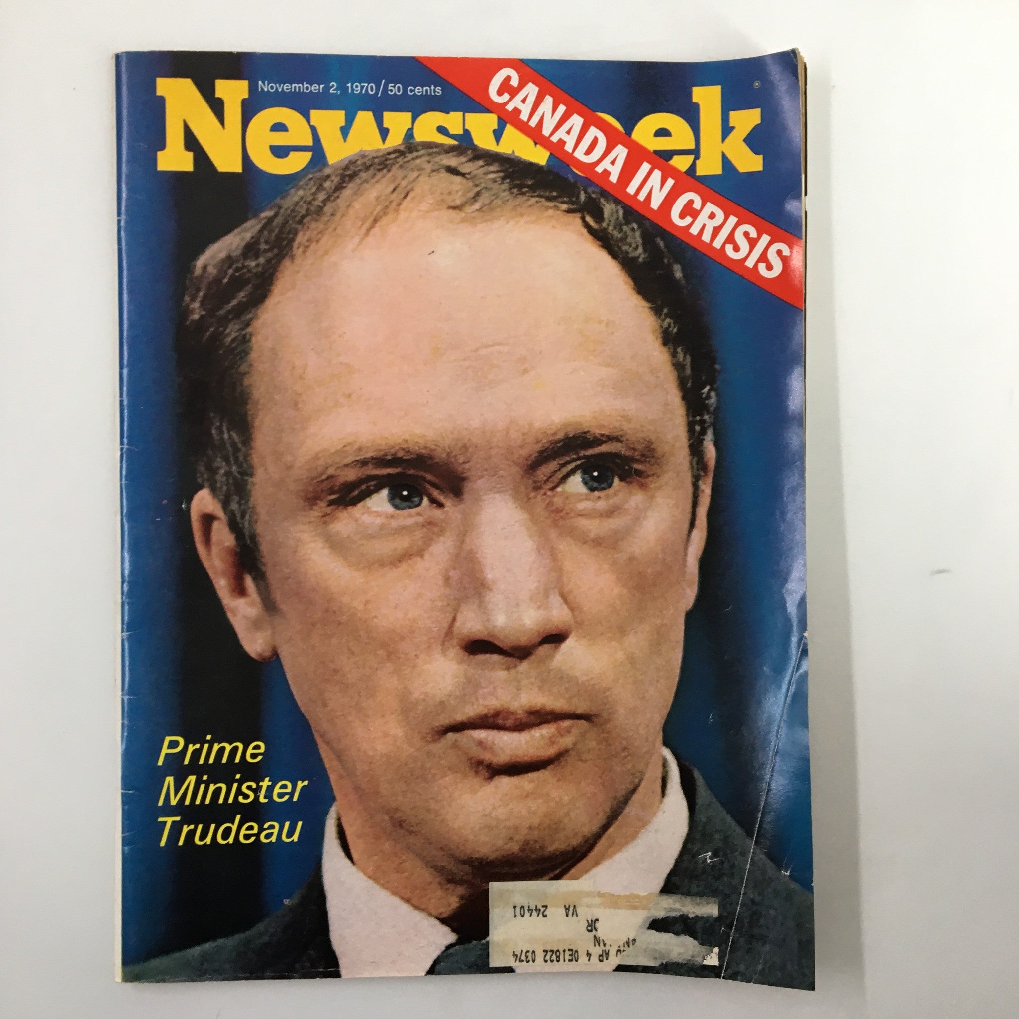 VTG Newsweek Magazine November 2 1970 Prime Minister Pierre Elliott Trudeau