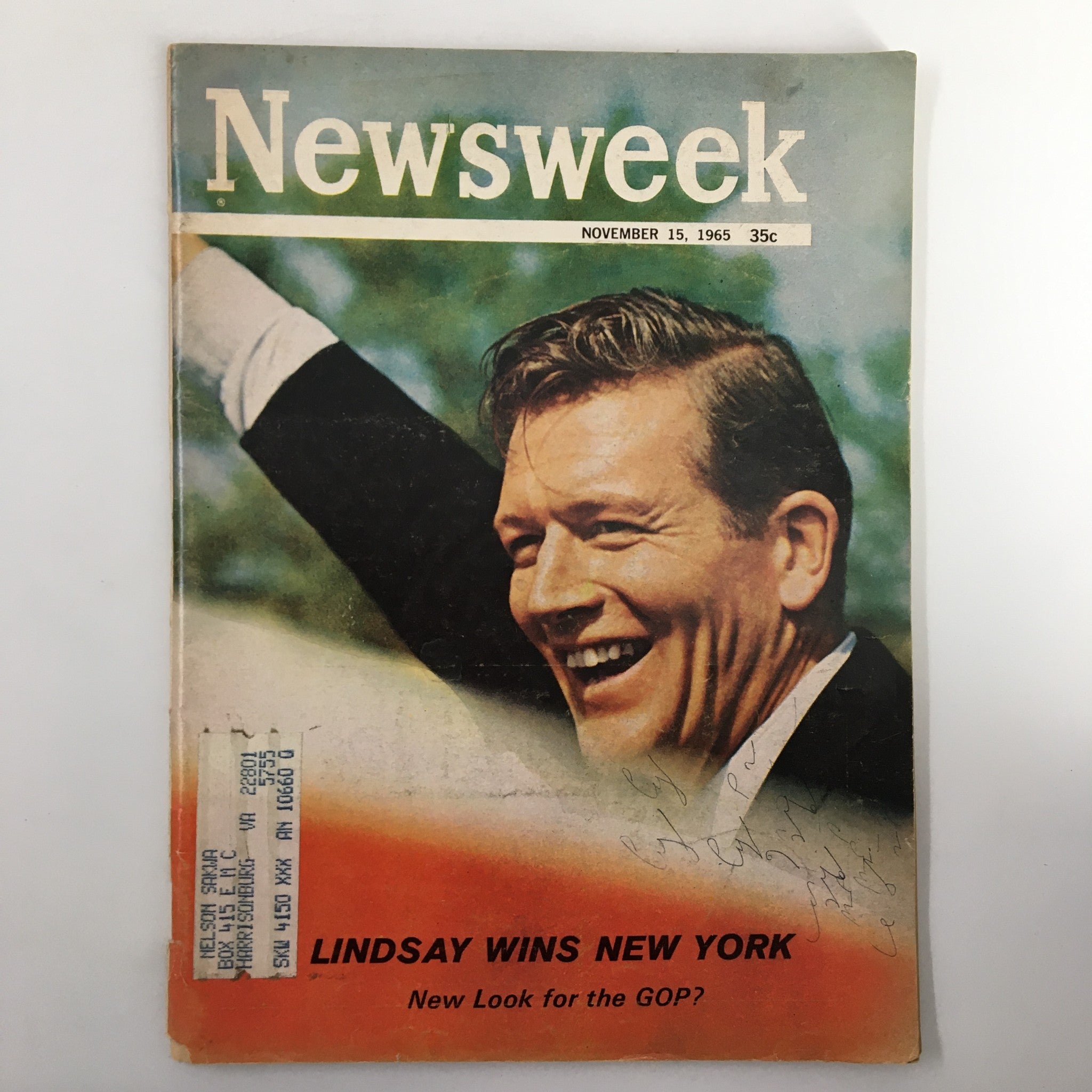 VTG Newsweek Magazine November 15 1965 John Lindsay Wins New York