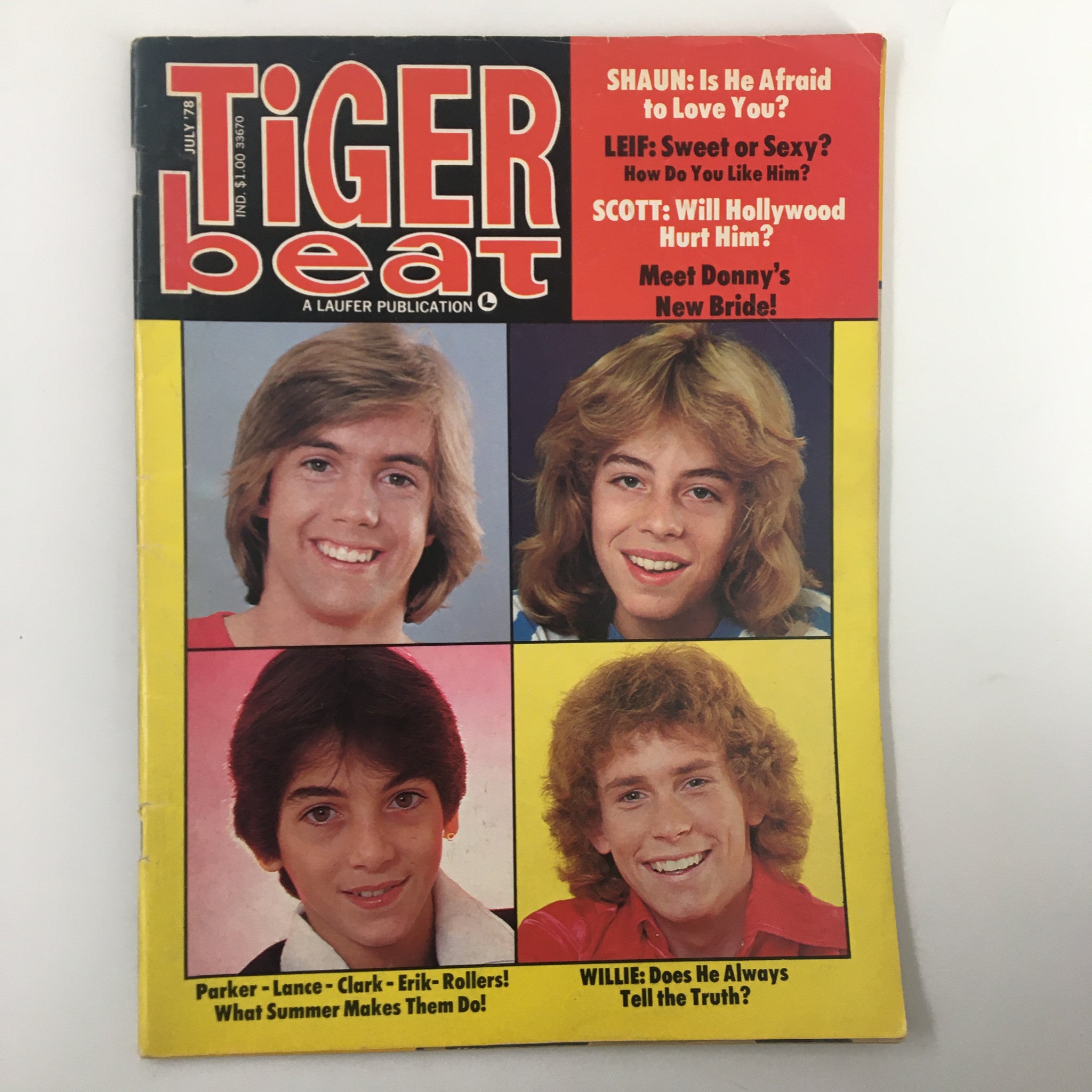 VTG Tiger Beat Magazine July 1978 Shaun Cassidy Scott Baio Leif Garrett No Label