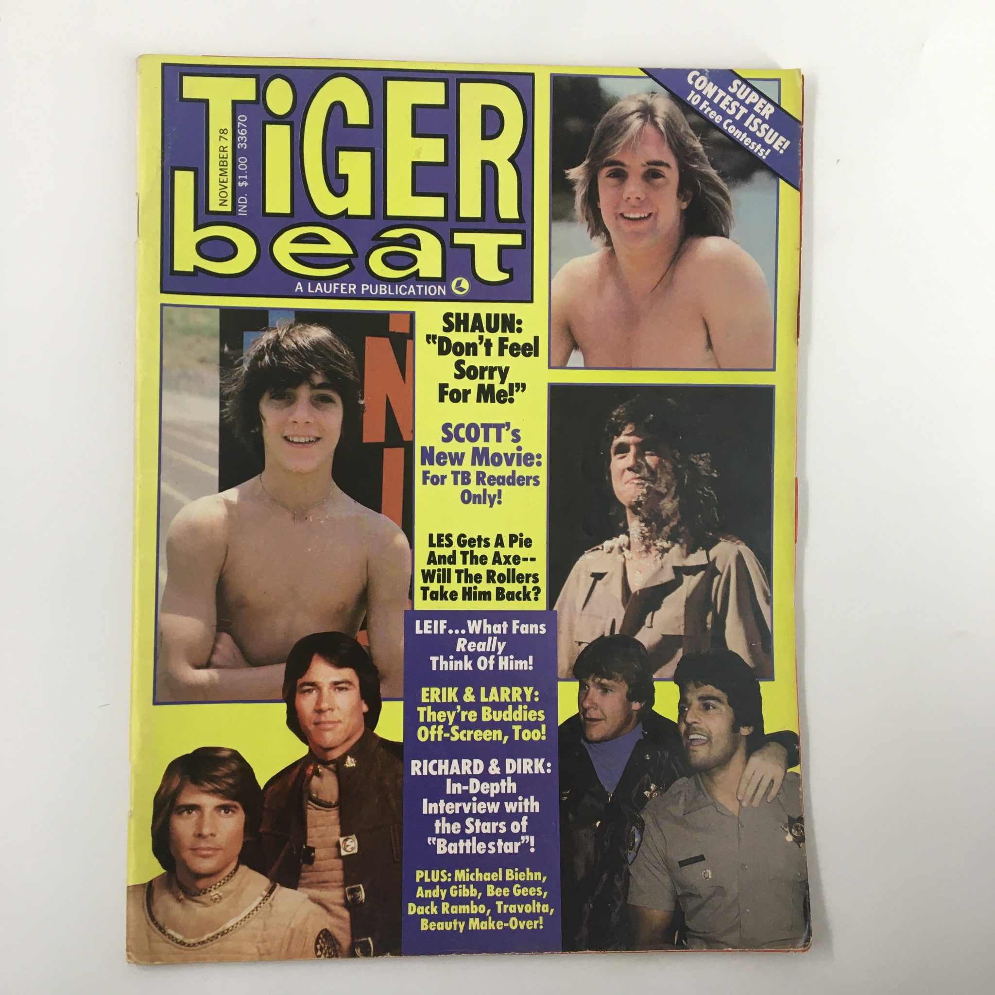 VTG Tiger Beat Magazine November 1978 Shaun Cassidy and Leif Garrett No Label