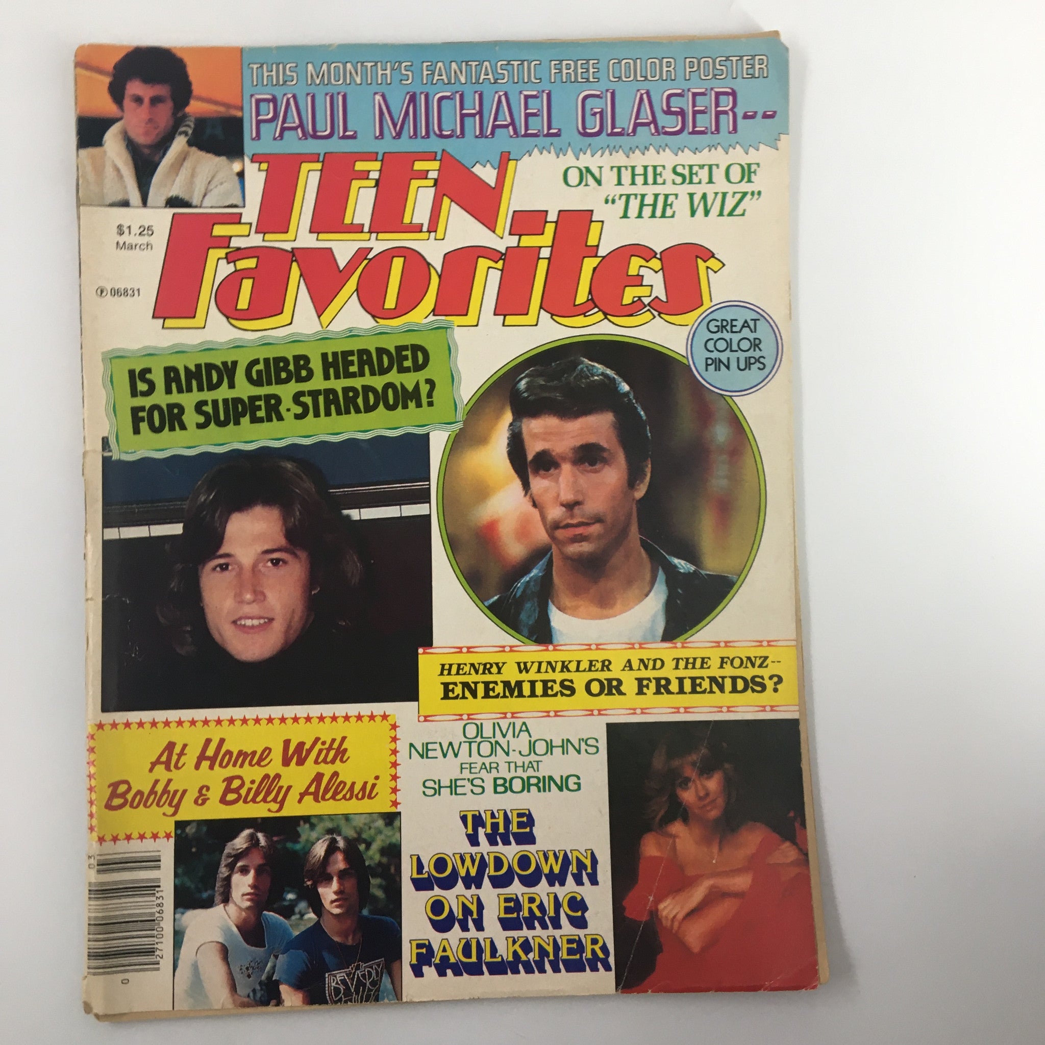 VTG Teen Favorites Magazine March 1978 Henry Winkler & Andy Gibb No Label