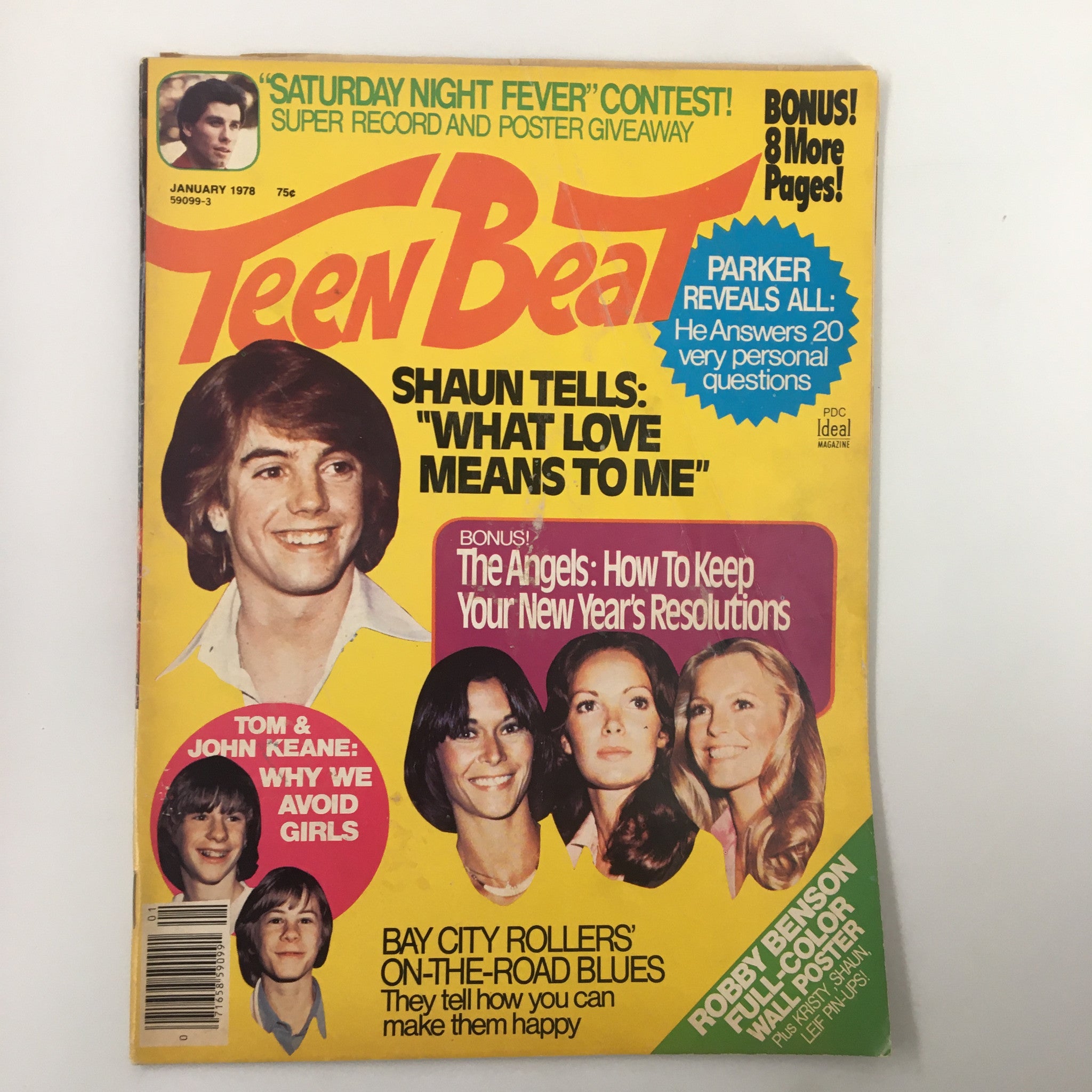 VTG Teen Beat Magazine January 1978 Shaun Cassidy, Charlie's Angels, No Label