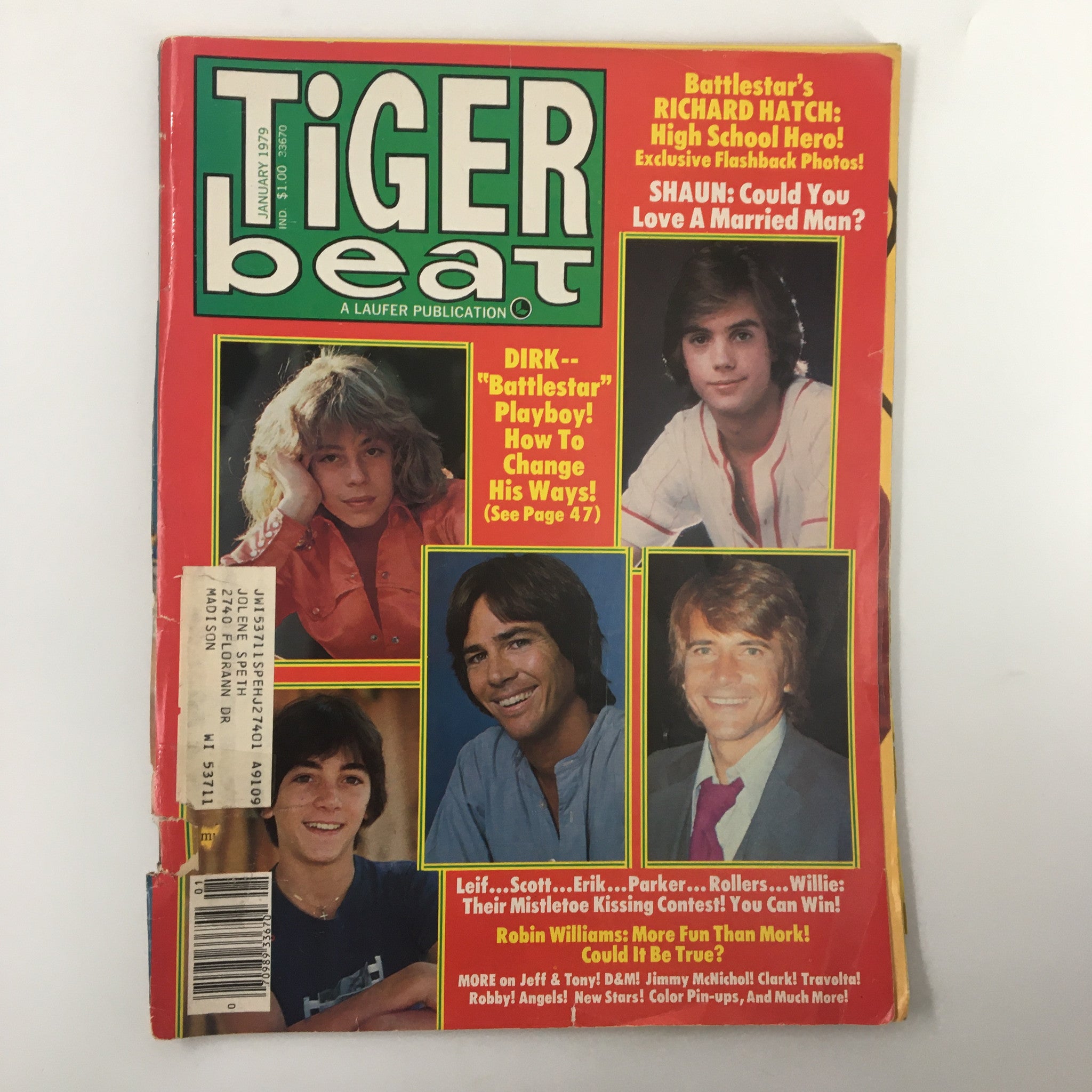 VTG Tiger Beat Magazine January 1979 Richard Hatch and Shaun Cassidy