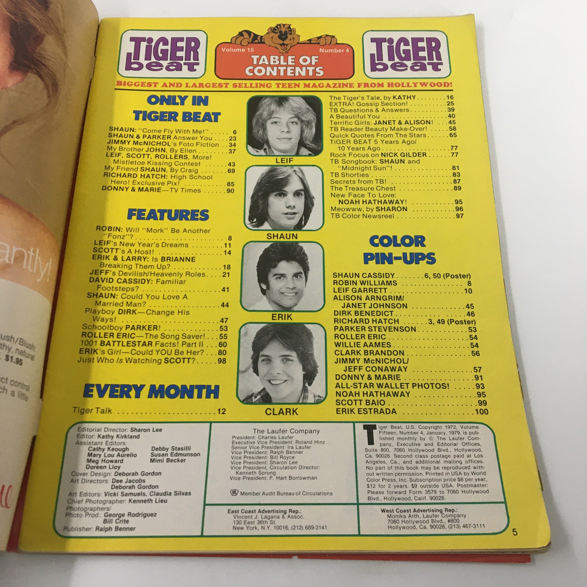 VTG Tiger Beat Magazine January 1979 Richard Hatch and Shaun Cassidy