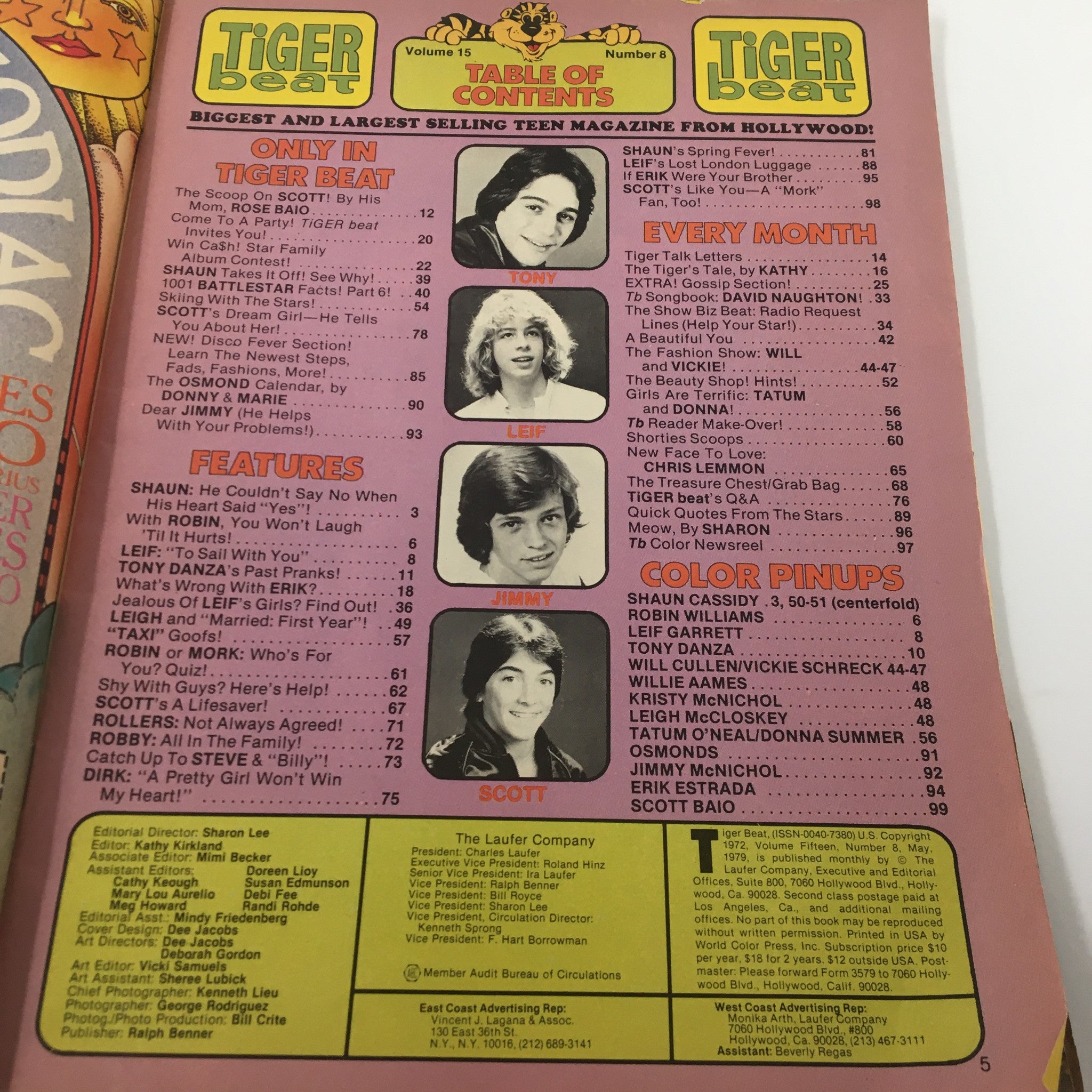 VTG Tiger Beat Magazine May 1979 Shaun Cassidy, Tony, Leif, Jimmy and Scott