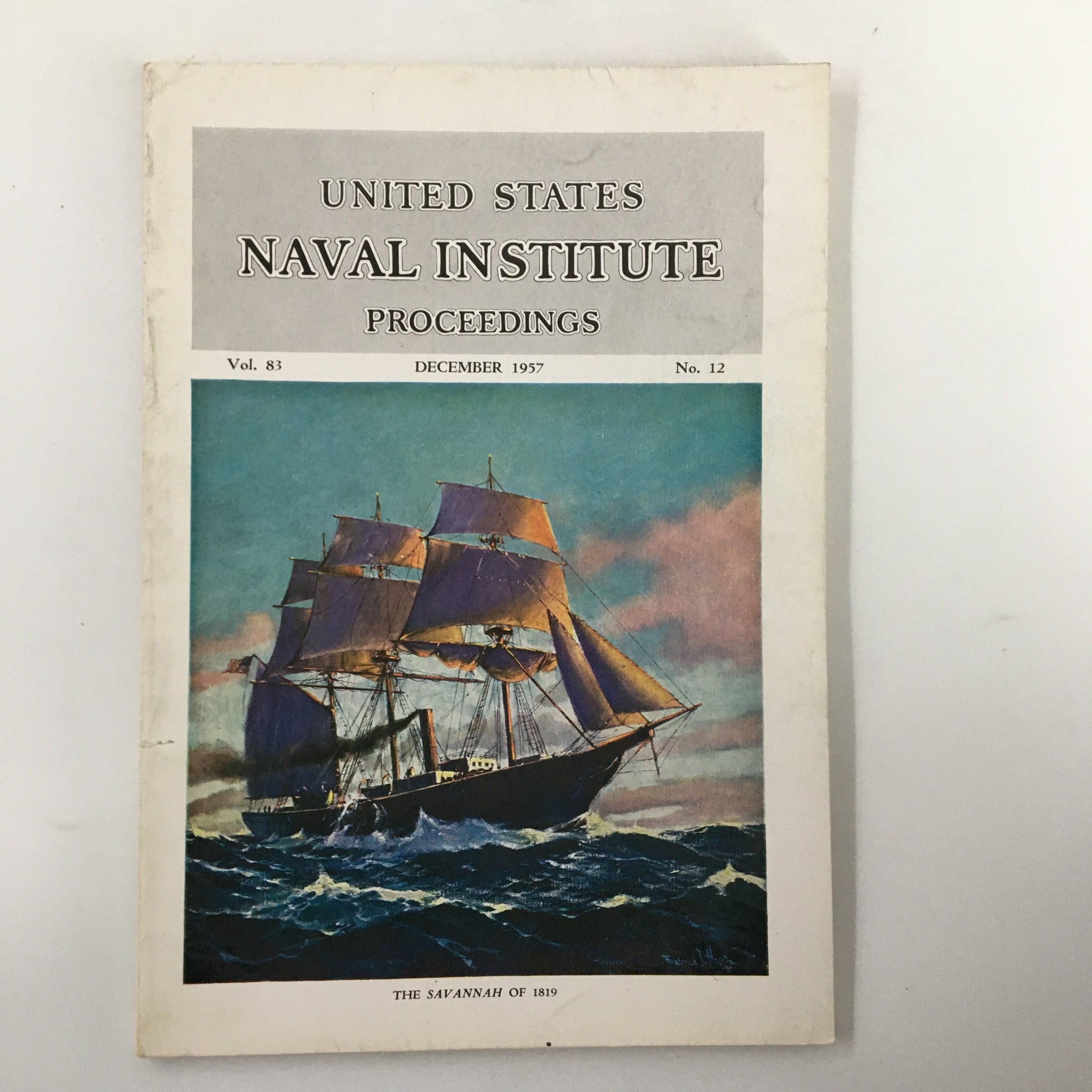 VTG United States Naval Institute Proceedings December 1957 The Savannah of 1819