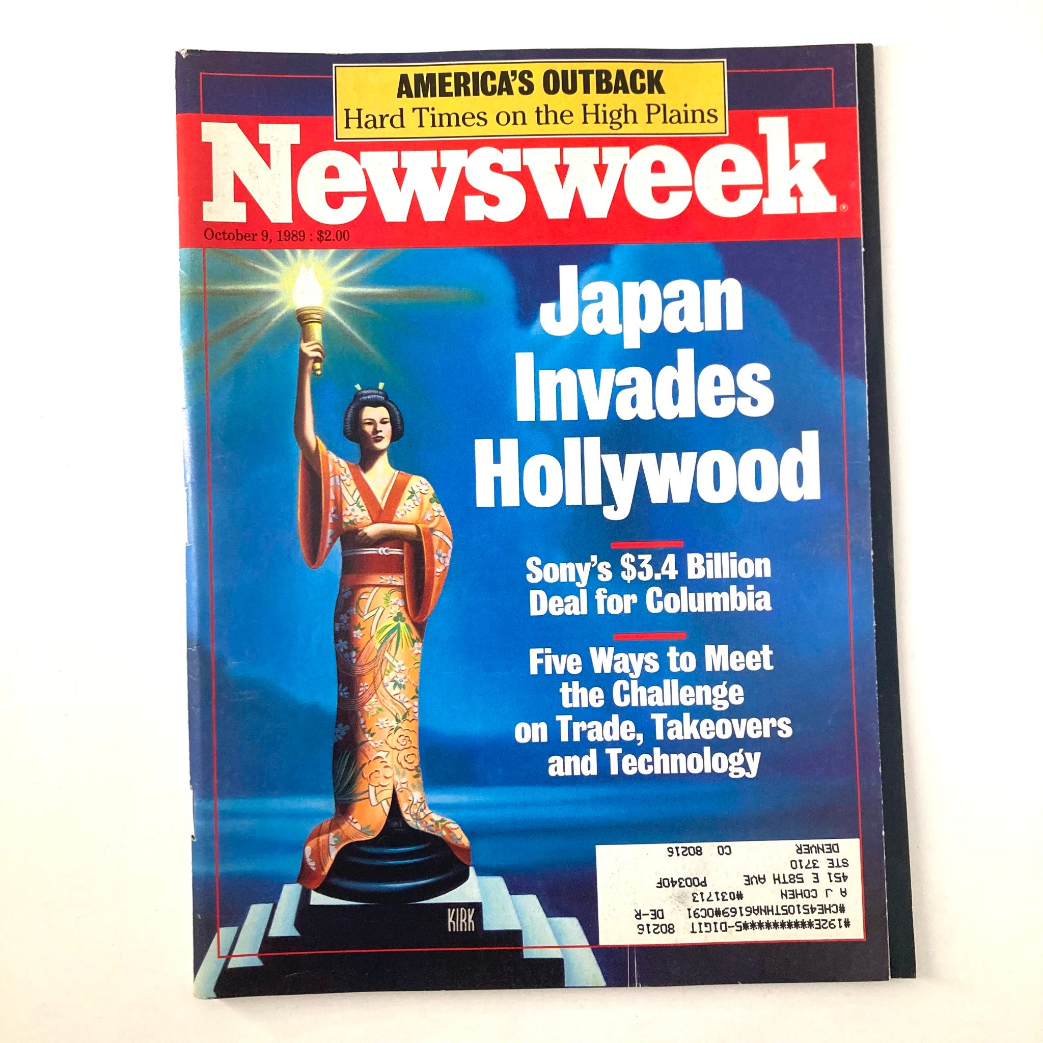 VTG Newsweek Magazine October 9 1989 Japan Invades Hollywood America's Outback