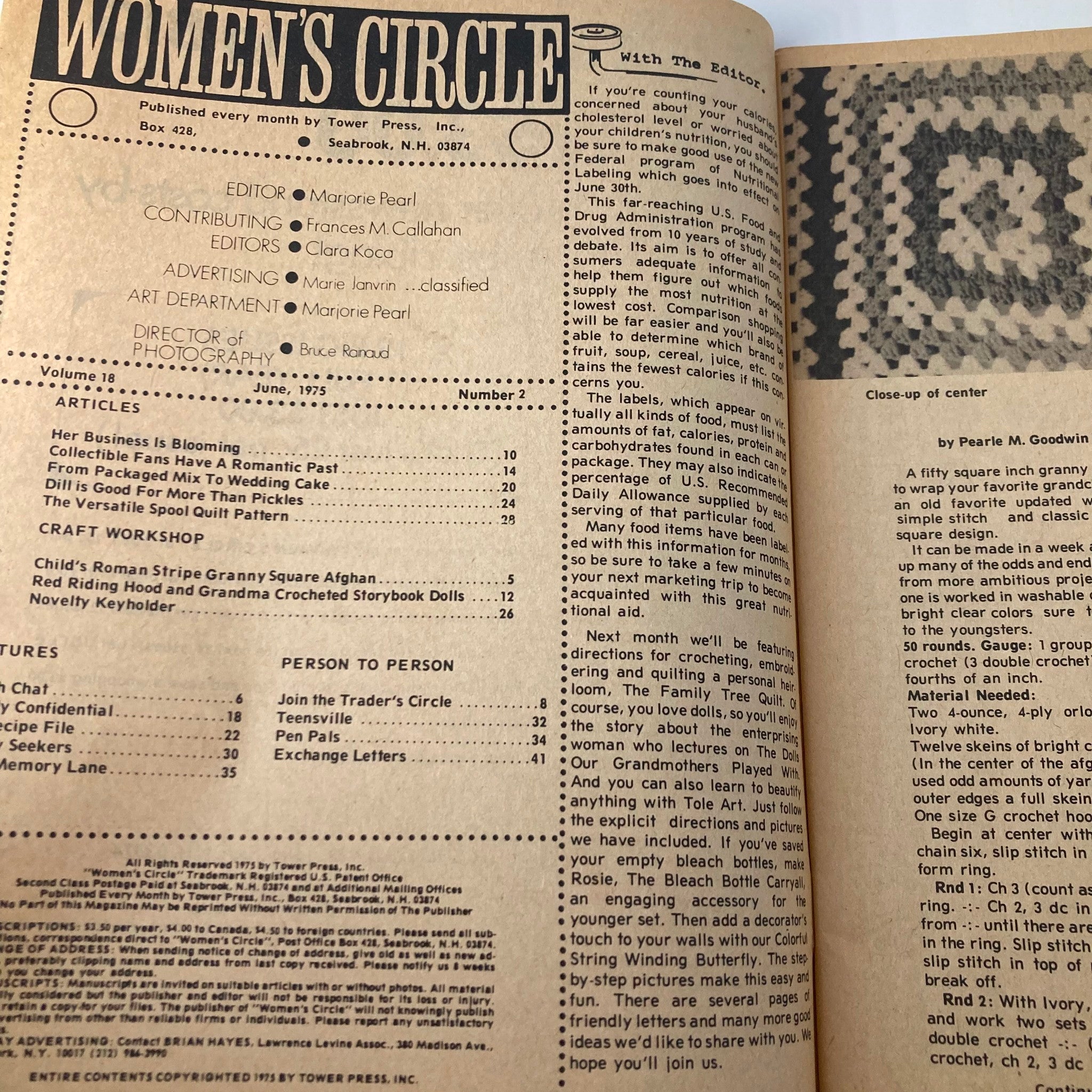 VTG Women's Circle Magazine June 1975 Collectible Fans Have a Romantic Past