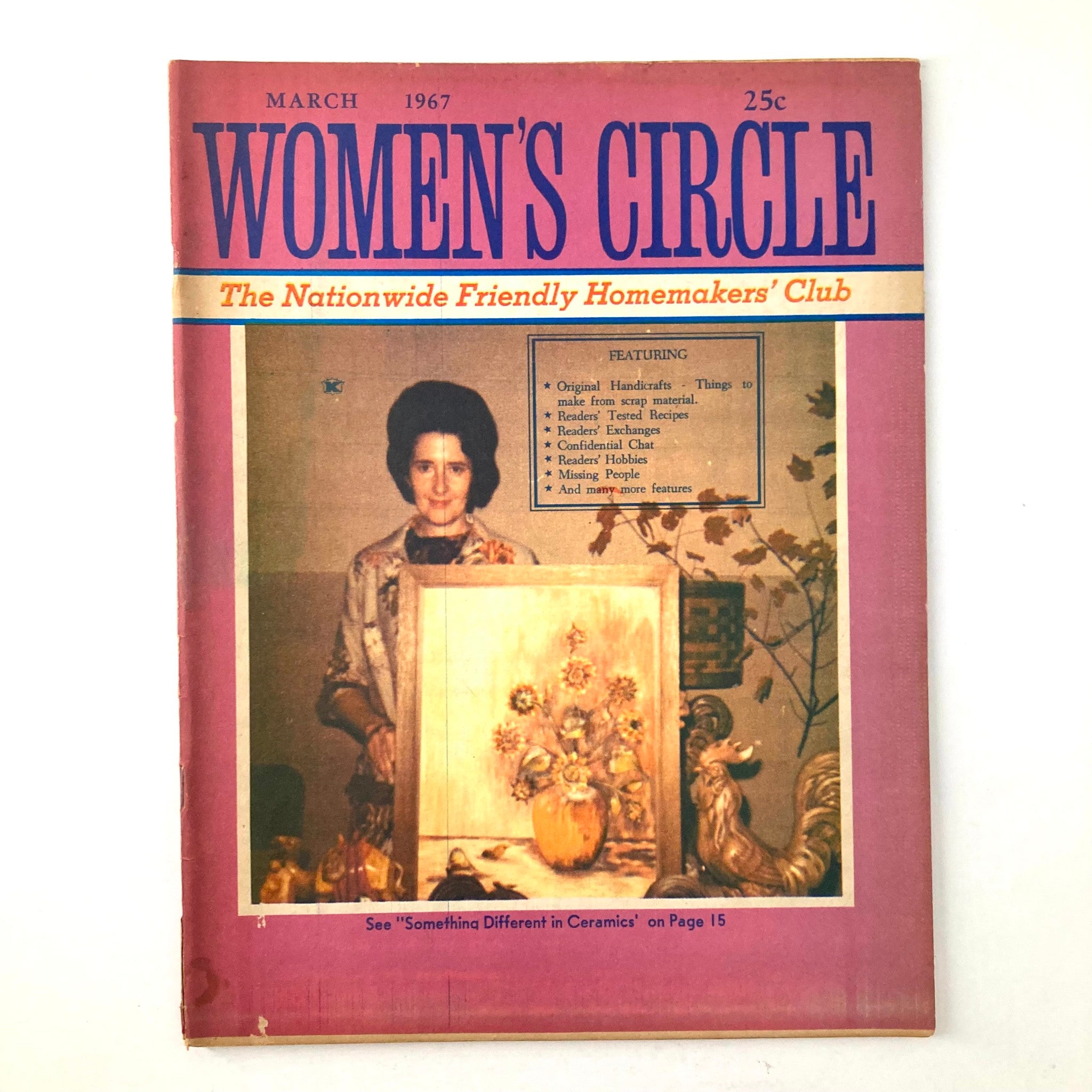 VTG Women's Circle Magazine March 1967 Something Different in Ceramics No Label