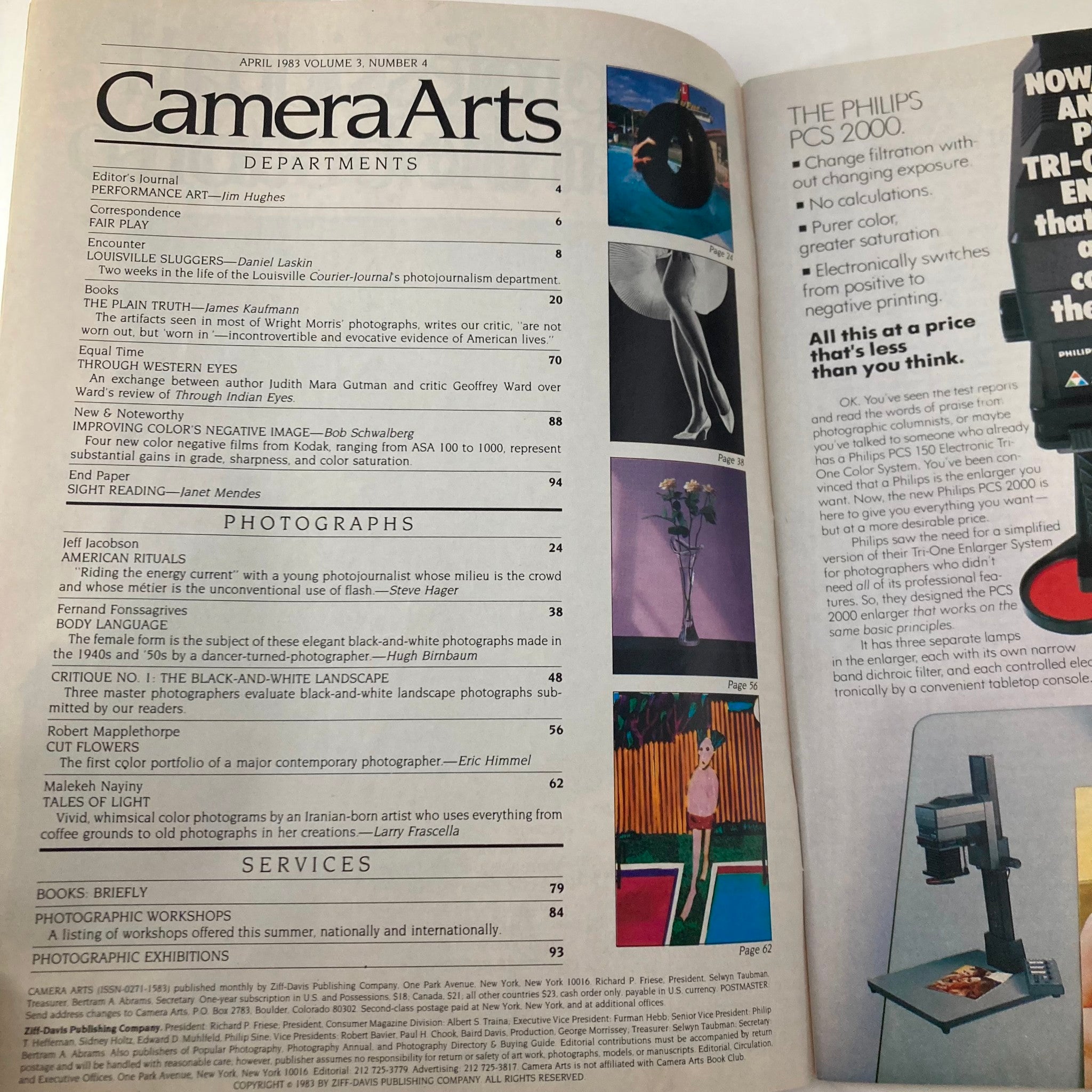 VTG Camera Arts Magazine April 1983 Fernand Fonssagrives 1956 Cover