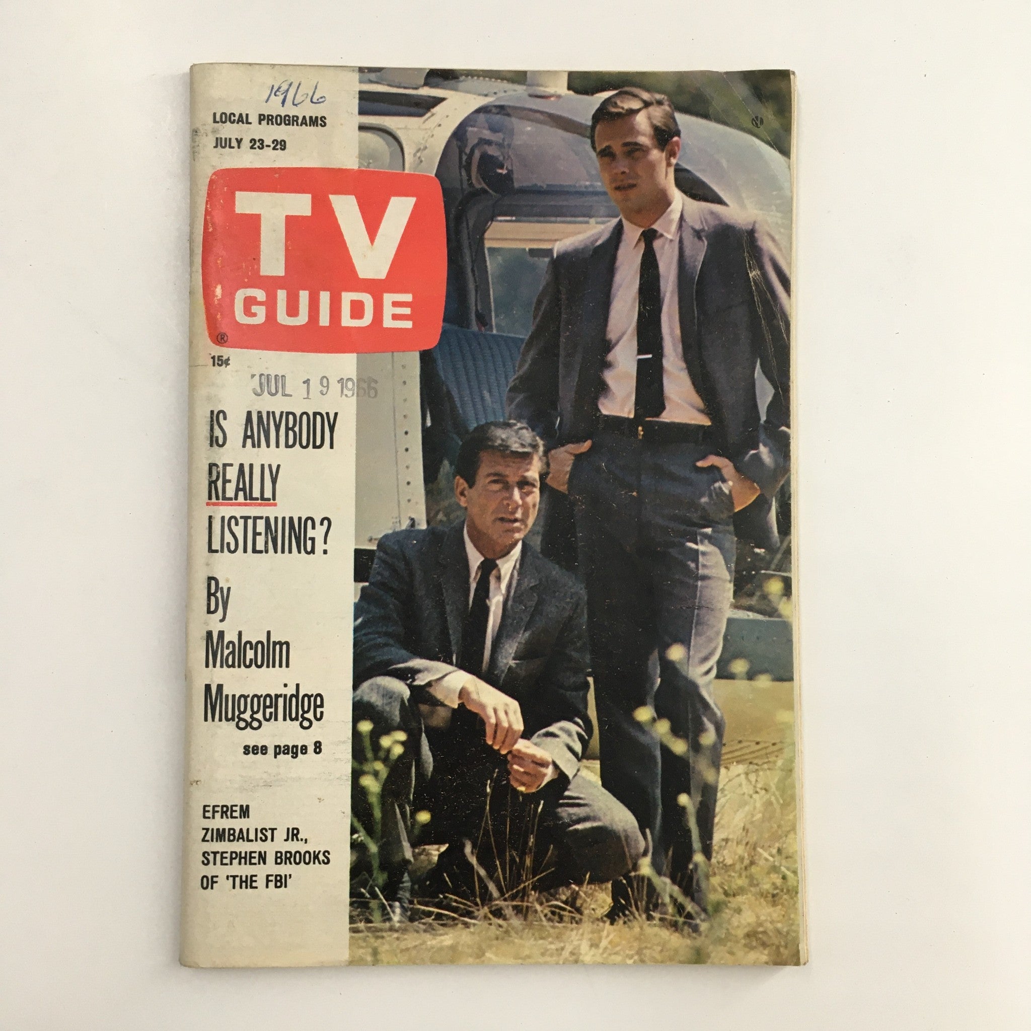 TV Guide Magazine July 23 1966 Efrem Zimbalist Jr. Cover, No Label Rochester NY