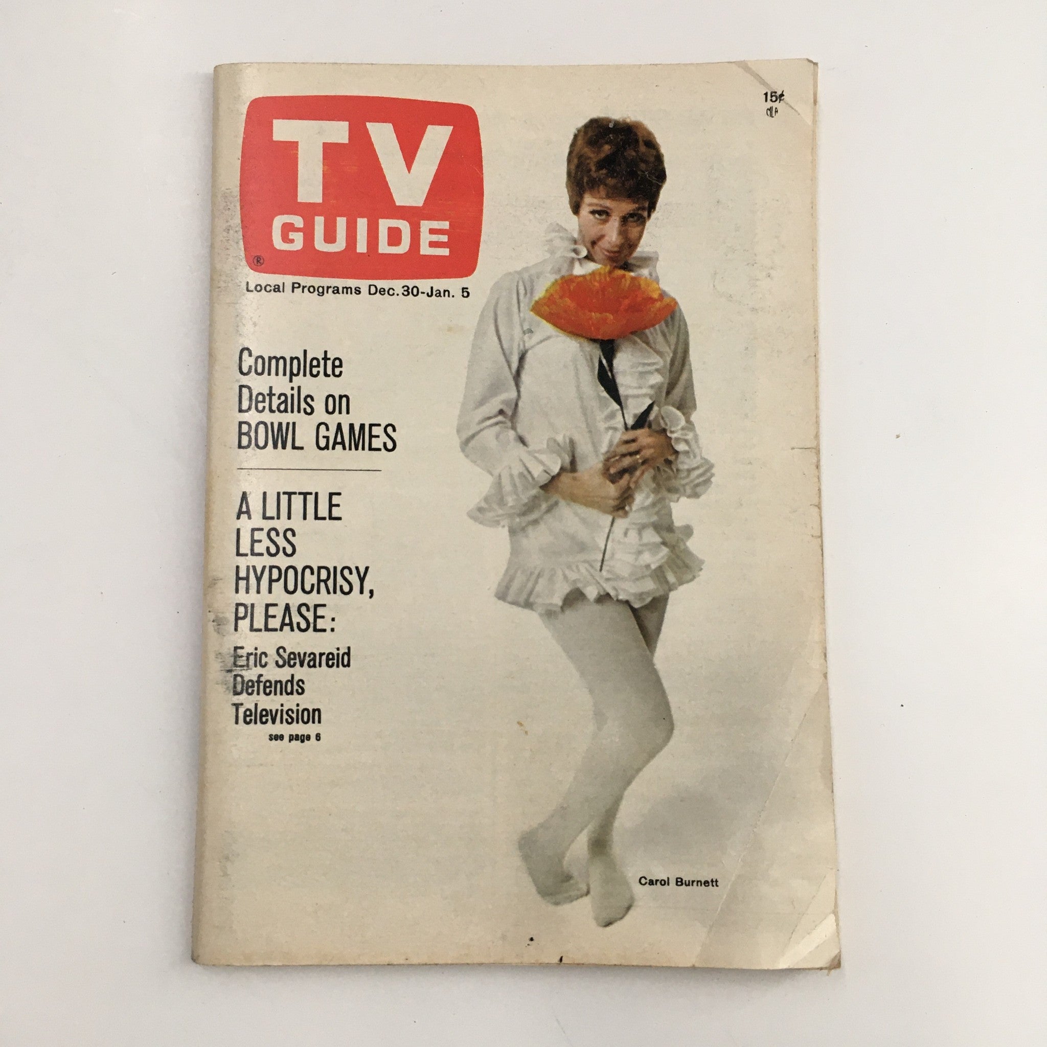 TV Guide Magazine December 30 1967 Carol Burnett Feature, No Label Rochester NY