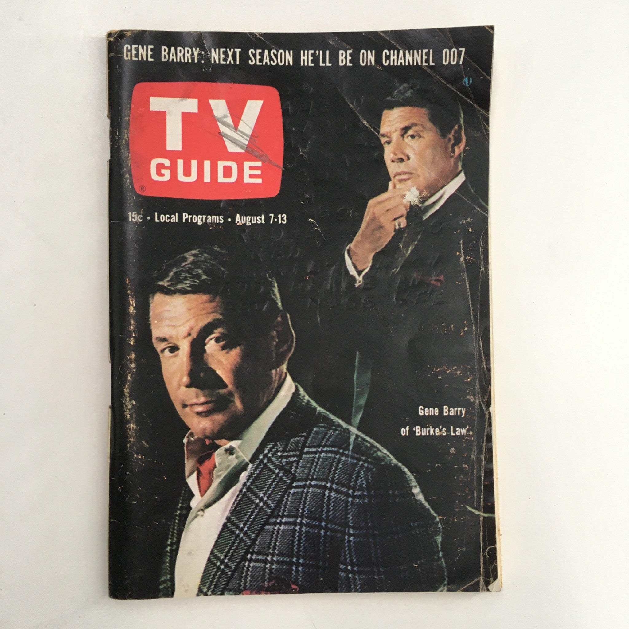 TV Guide Magazine August 7 1965 Gene Barry 'Burke's Law', No Label Rochester NY