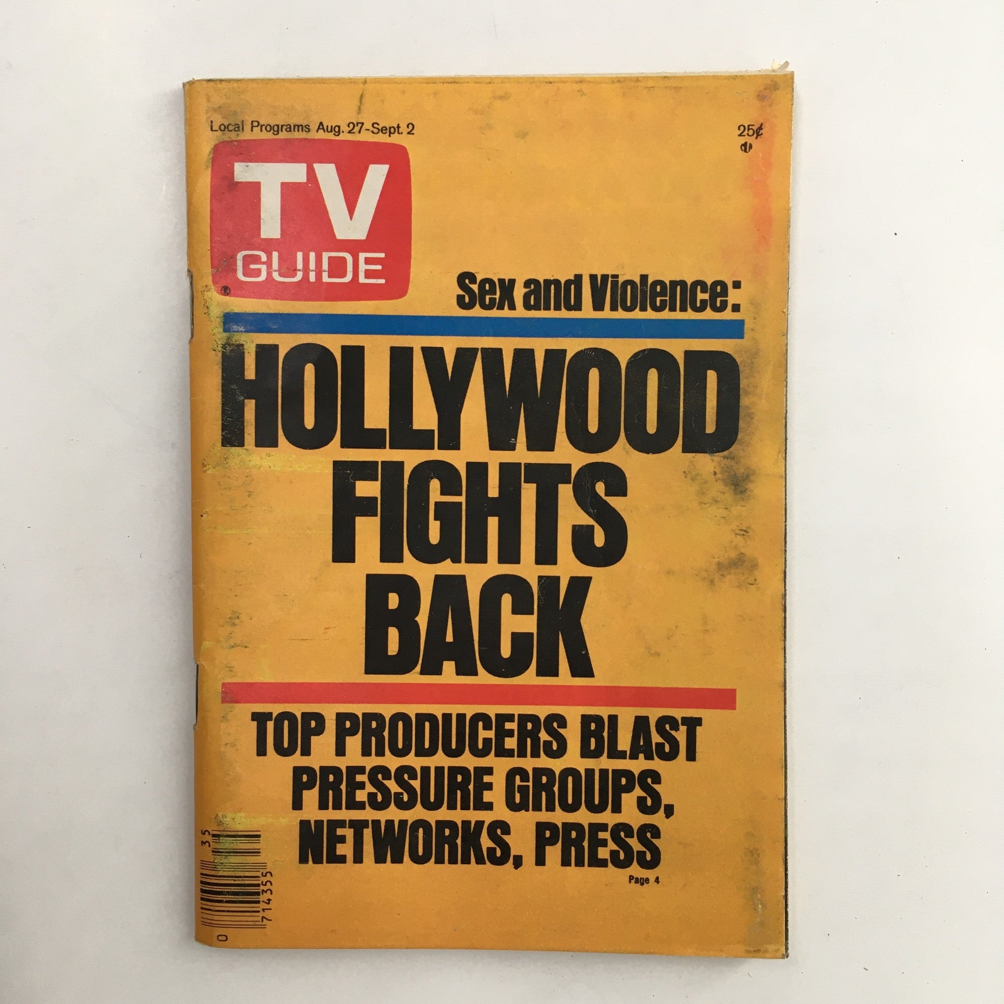 TV Guide Magazine August 27 1977 Hollywood Fights Back, No Label Rochester NY