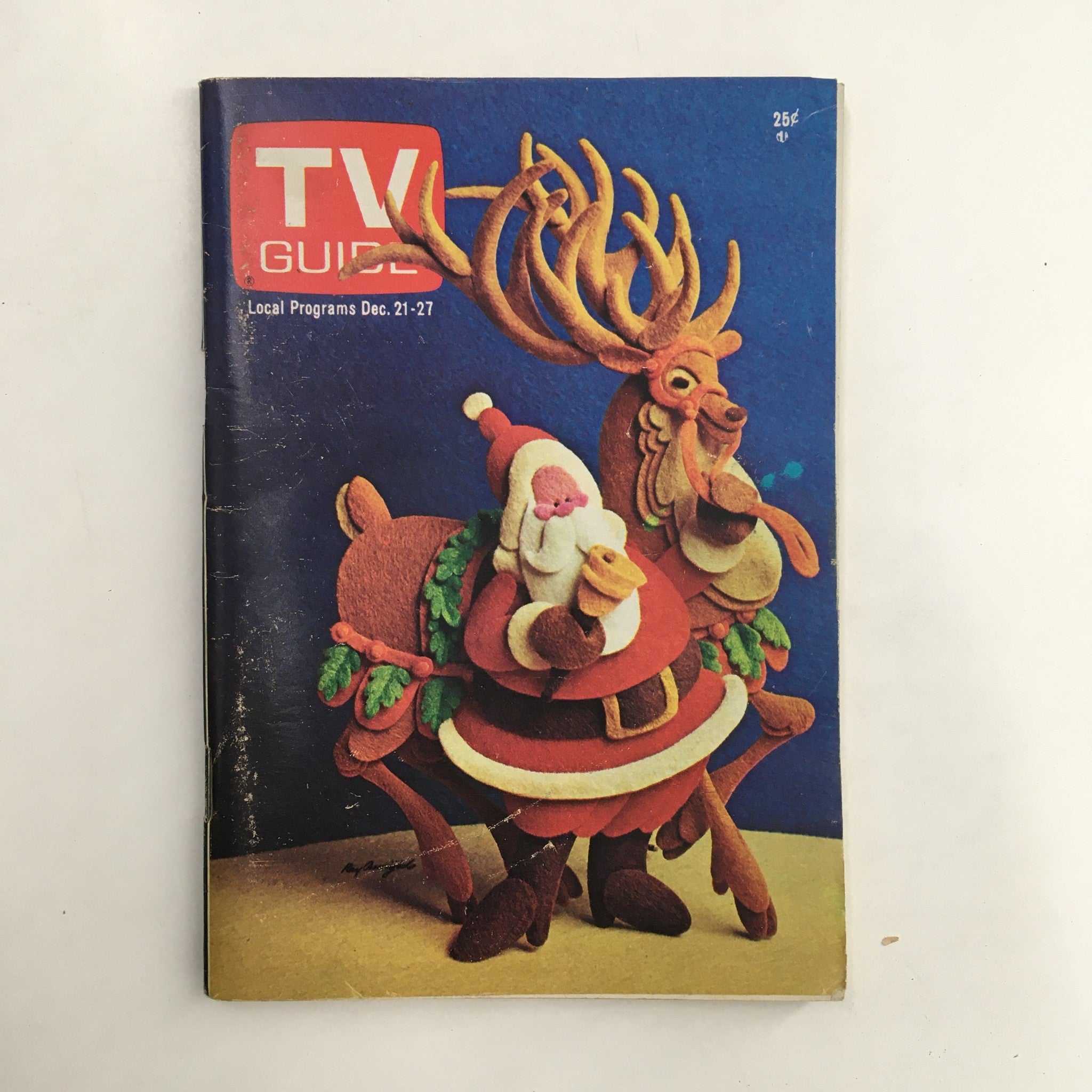 TV Guide Magazine December 21 1974 Santa Claus, No Label Rochester NY