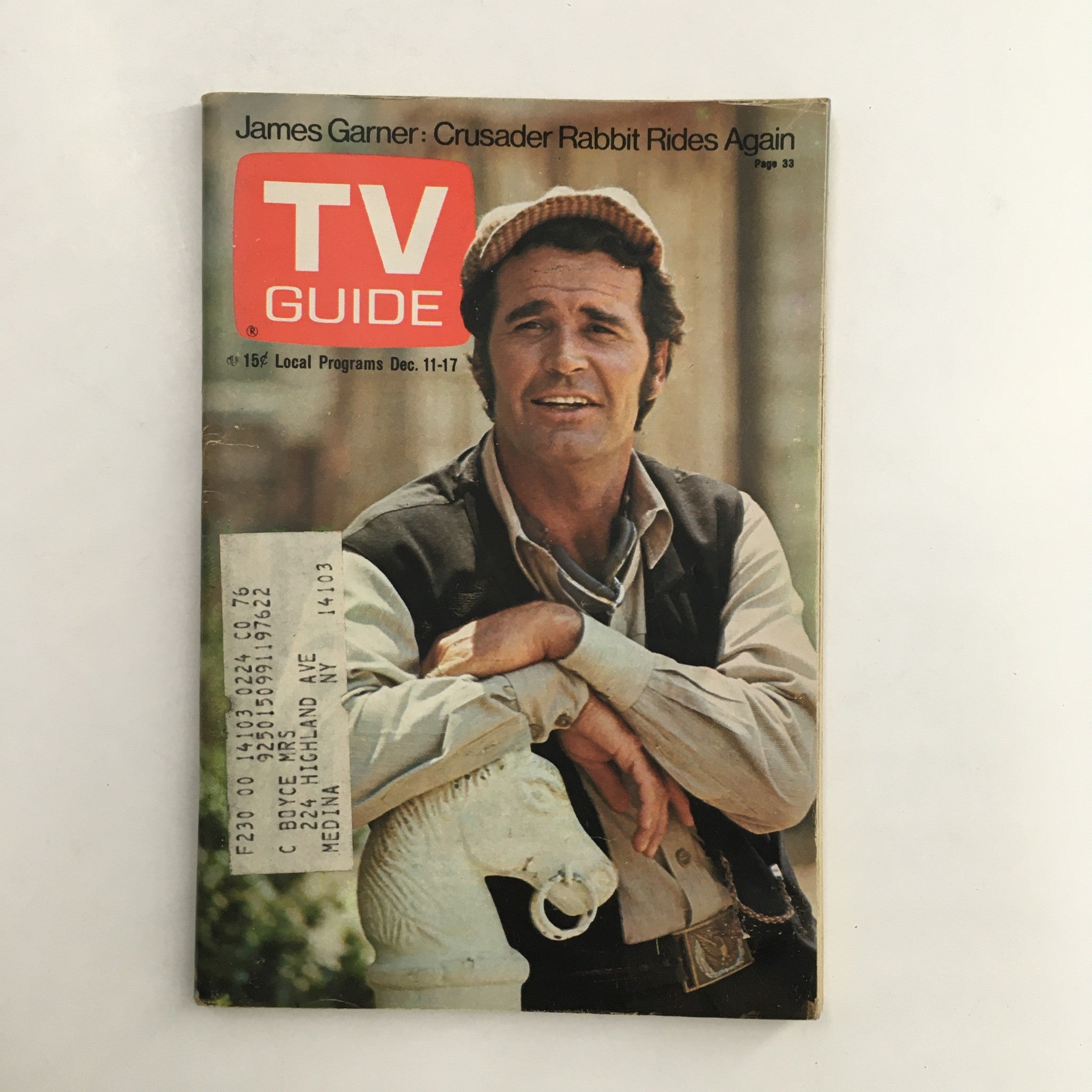 TV Guide Magazine December 11 1971 James Gardner Cover Rochester NY