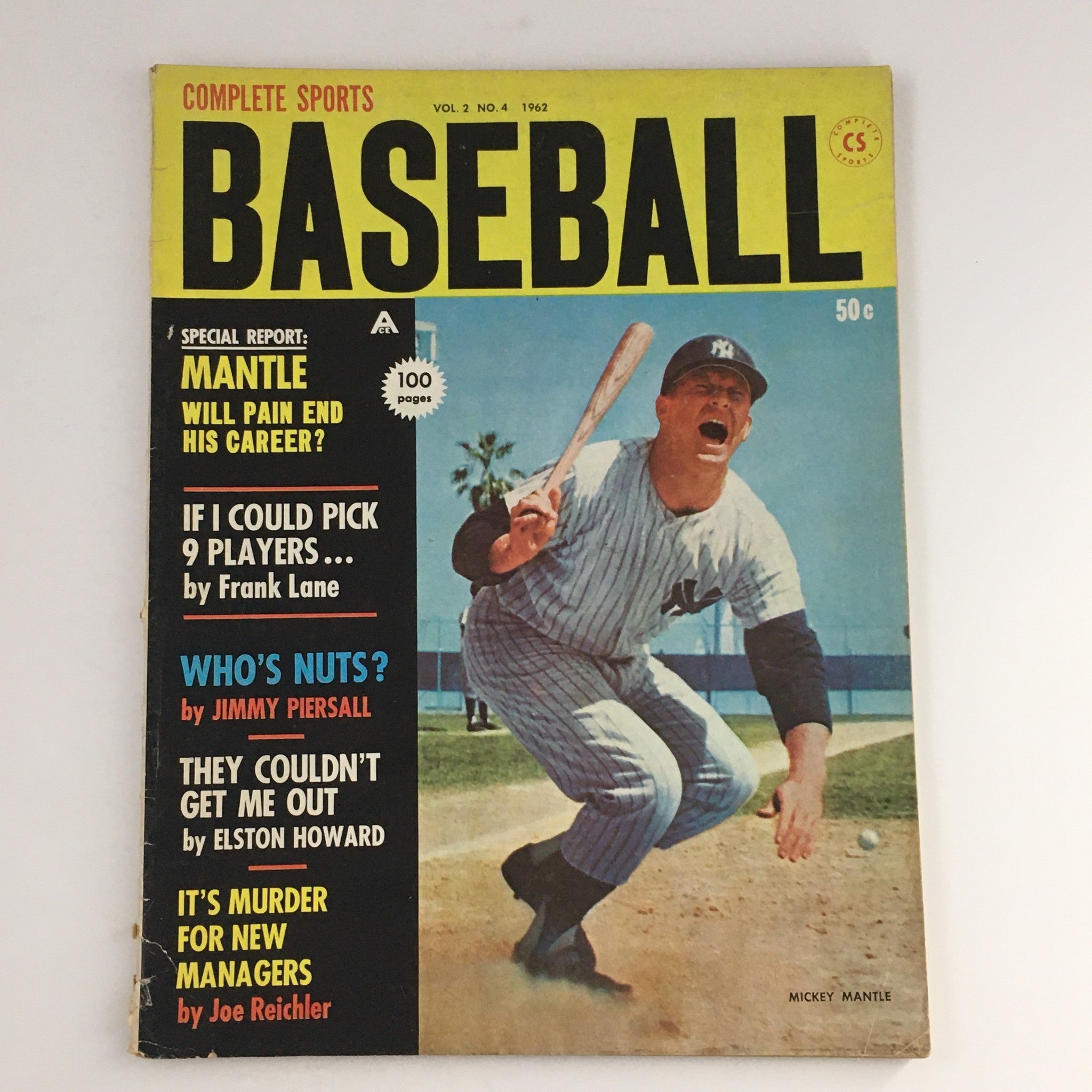 Complete Sports Baseball Magazine Vol 2 #4 1962 Mickey Mantle Feature, No Label