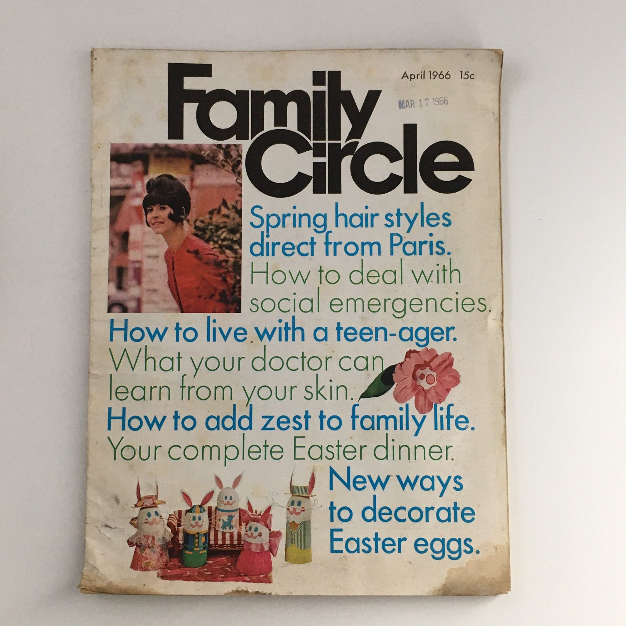 Family Circle Magazine April 1966 Spring Hair Styles Direct From Paris, No Label