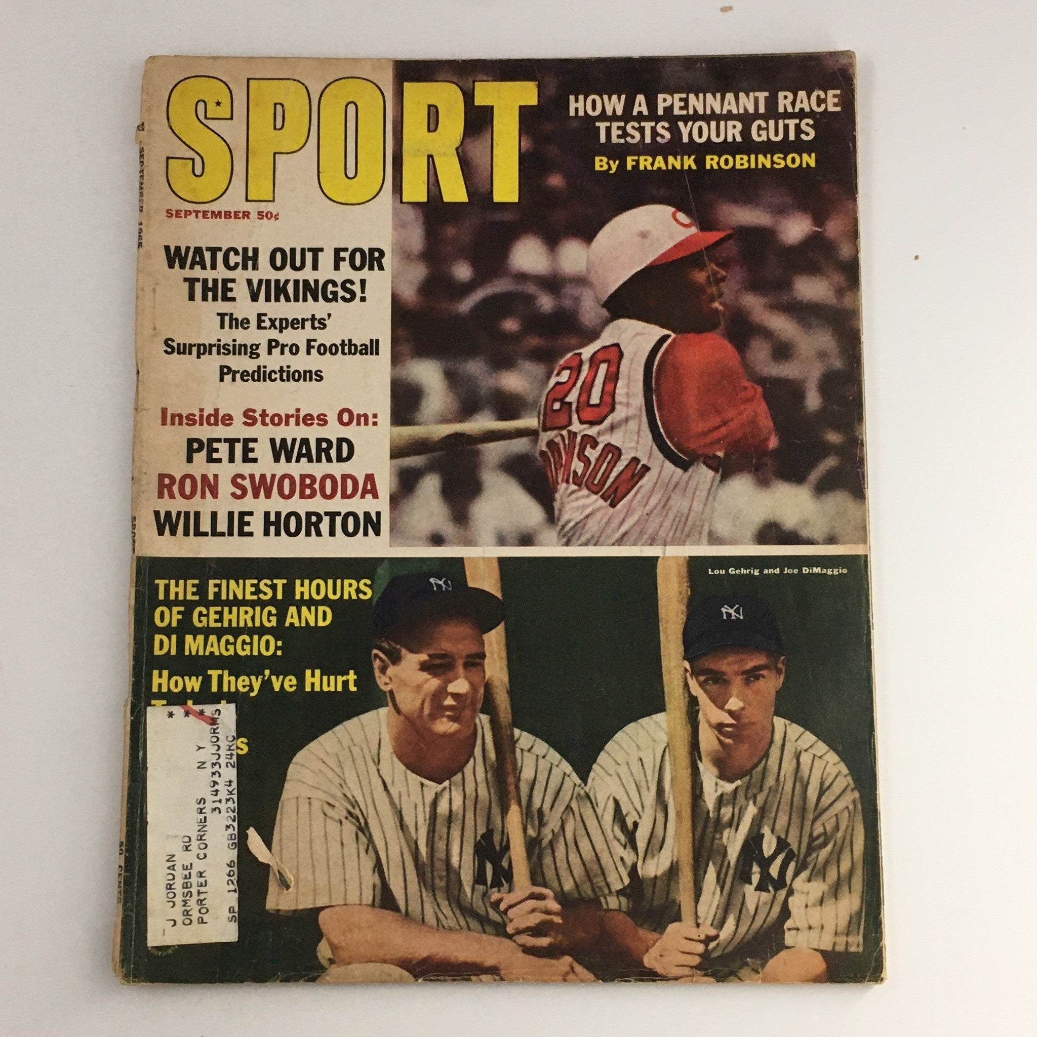 Sport Magazine September 1965 Pete Ward, Ron Swoboda & Willie Horton Stories