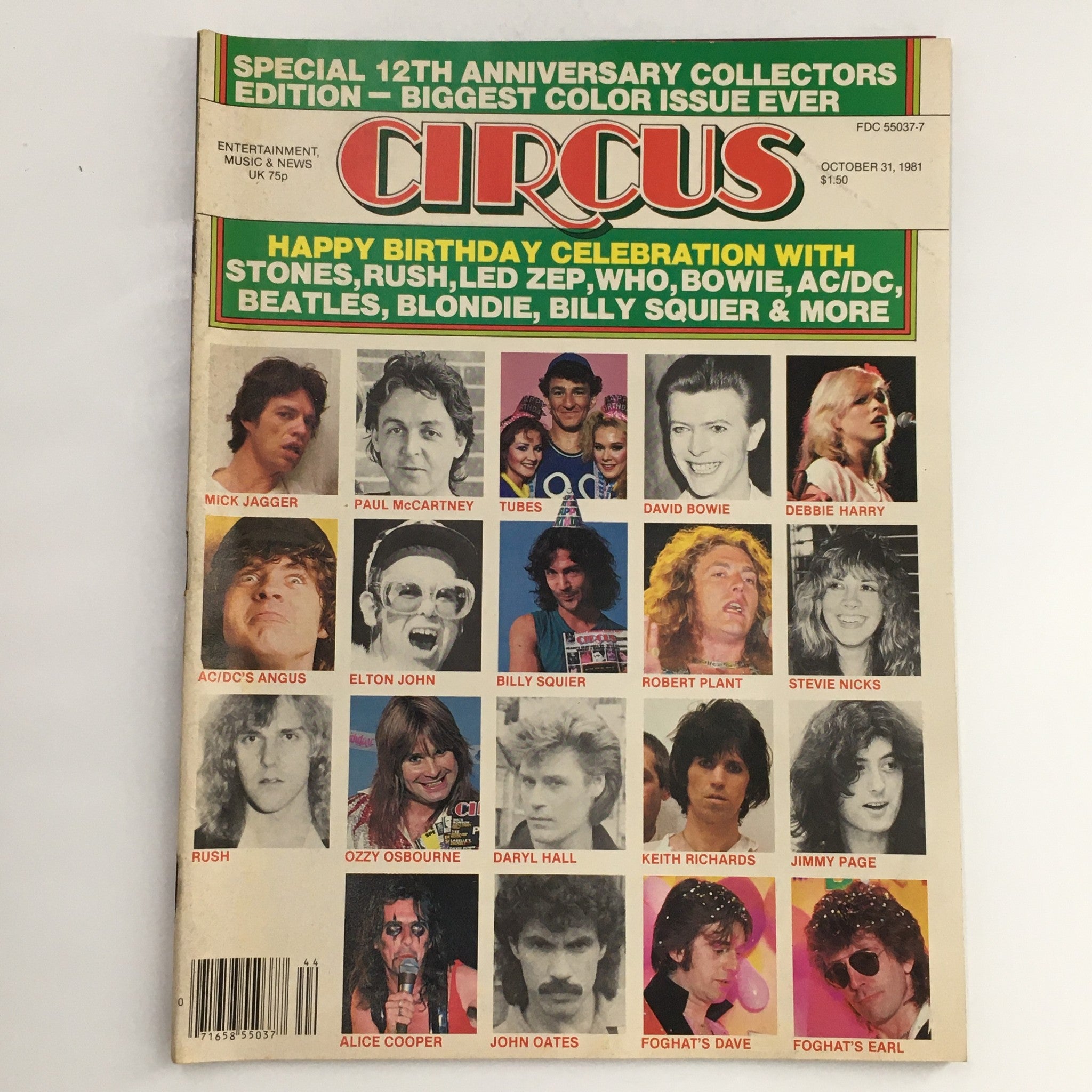 Circus Magazine October 31 1981 Mick Jagger, Paul McCartney, Tubes & David Bowie