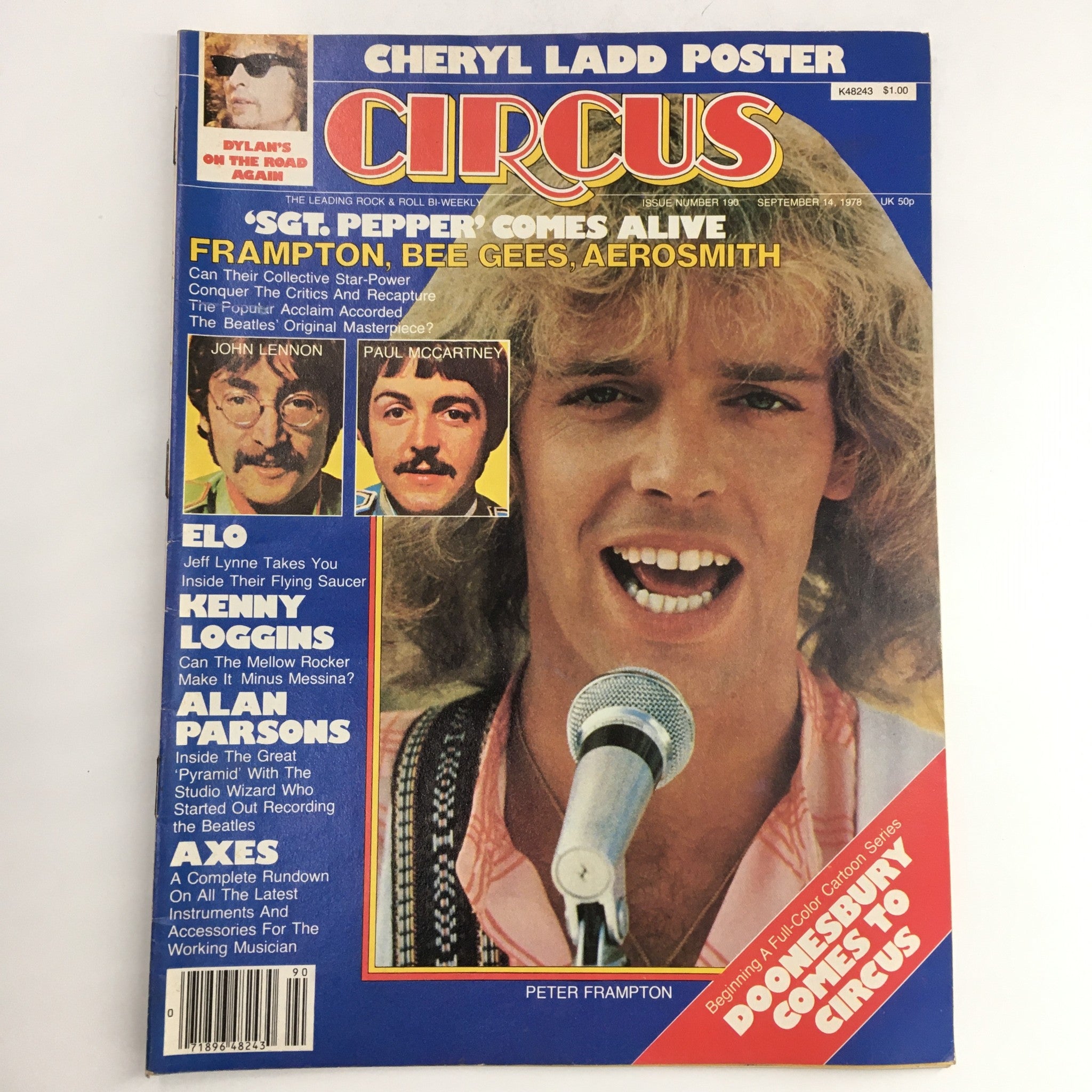 Circus Magazine September 14 1978 Peter Frampton & Cheryl Ladd Poster, No Label