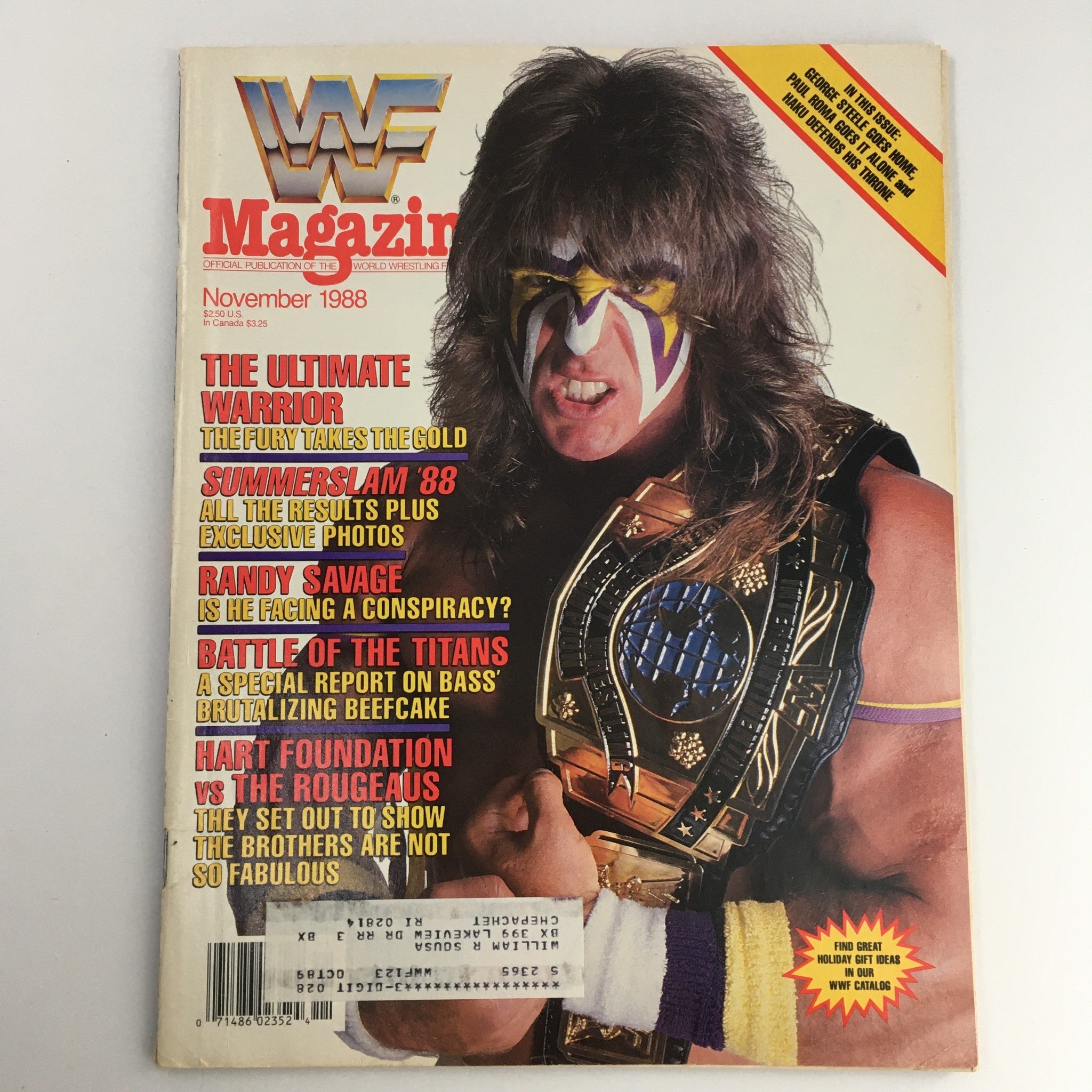 WWF Magazine November 1988 Randy Savage & The Heart Foundation vs The Rougeaus