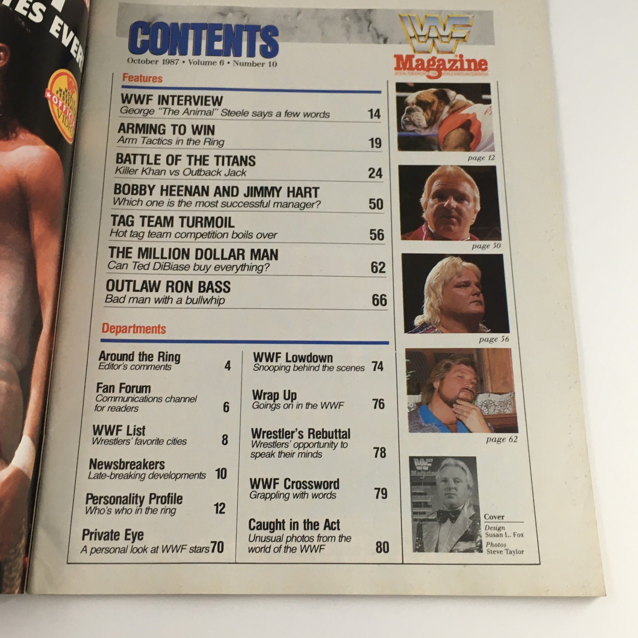 WWF Magazine October 1987 Bobby Heenan, Ted DiBiase & George 'The Animal' Steele