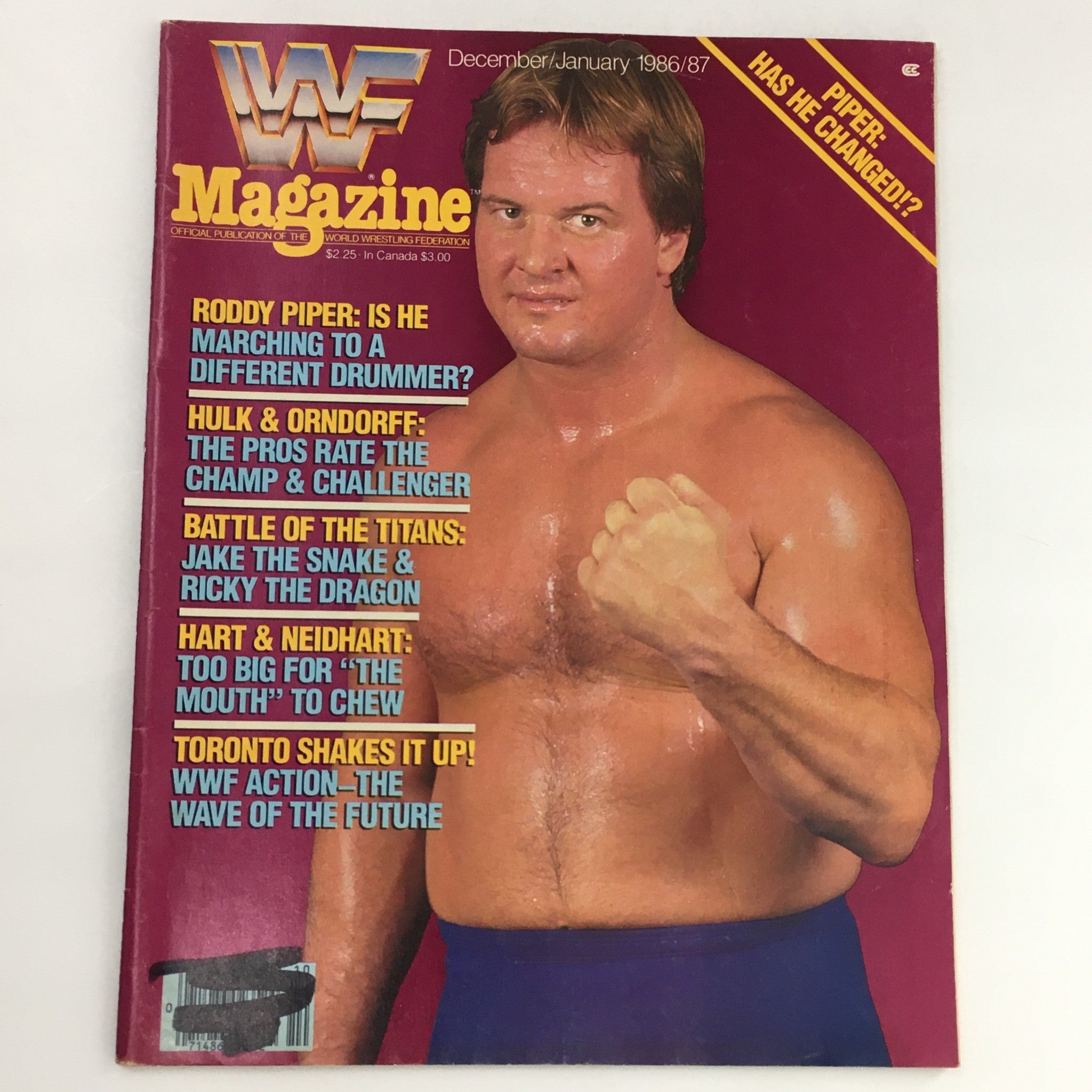 WWF Magazine December 1986 Roddy Piper & Hulk Hogan & Jake The Snake, No Label