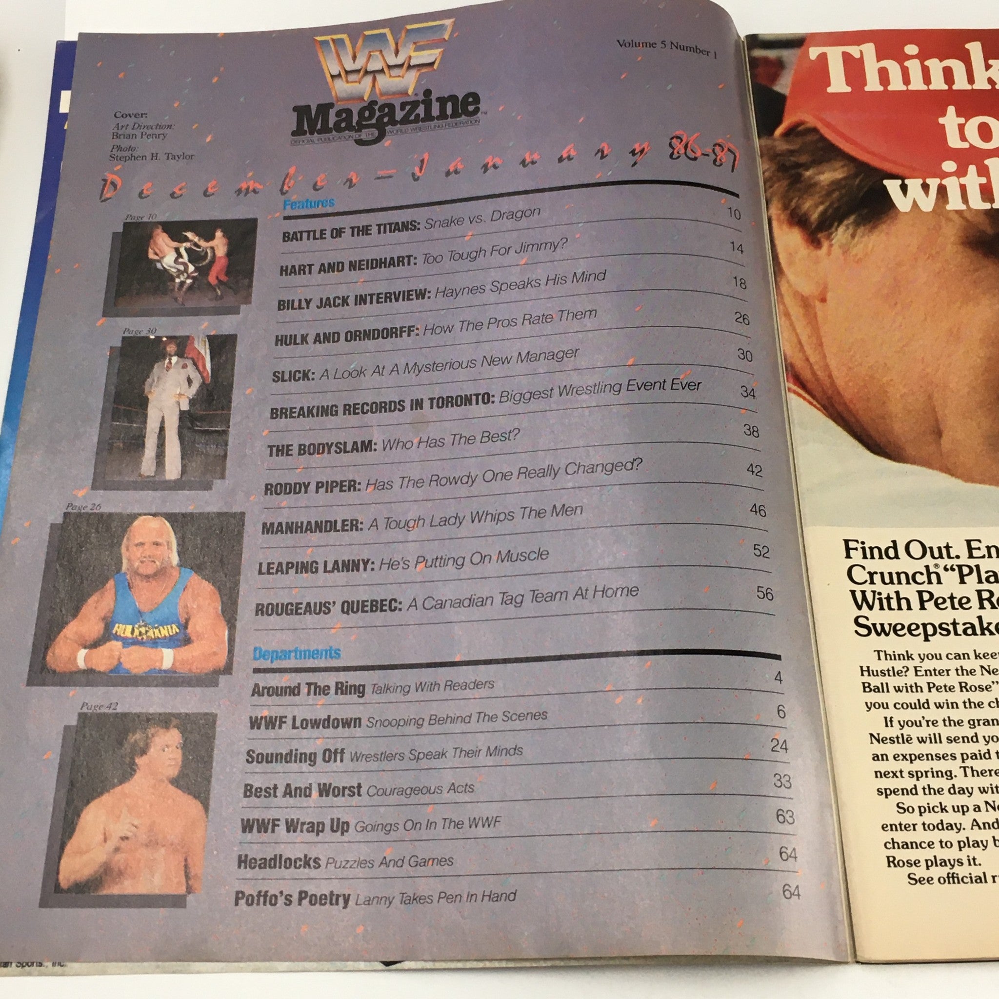 WWF Magazine December 1986 Roddy Piper & Hulk Hogan & Jake The Snake, No Label