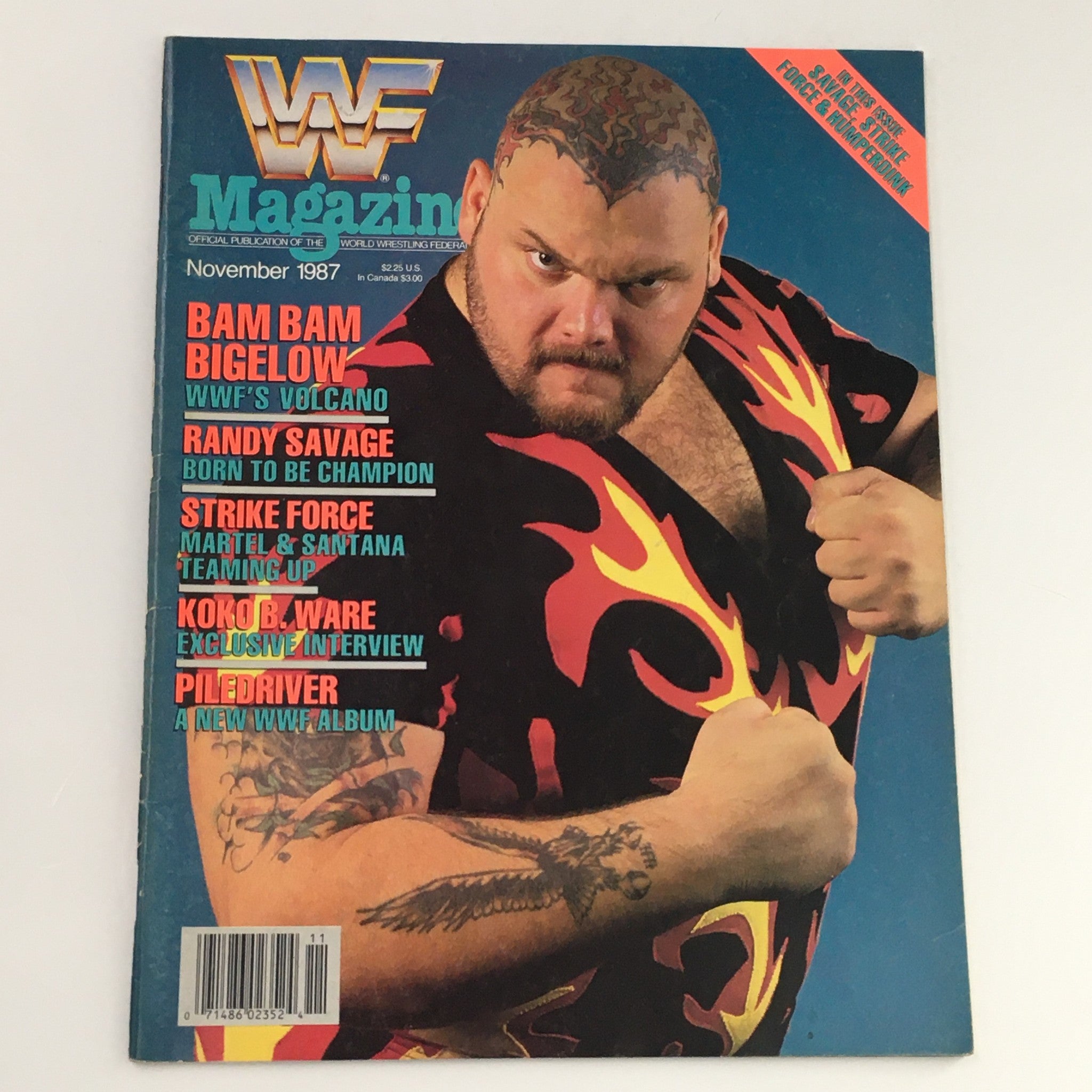 WWF Magazine November 1987 Bam Bam Bigelow & Randy Savage Feature, No Label