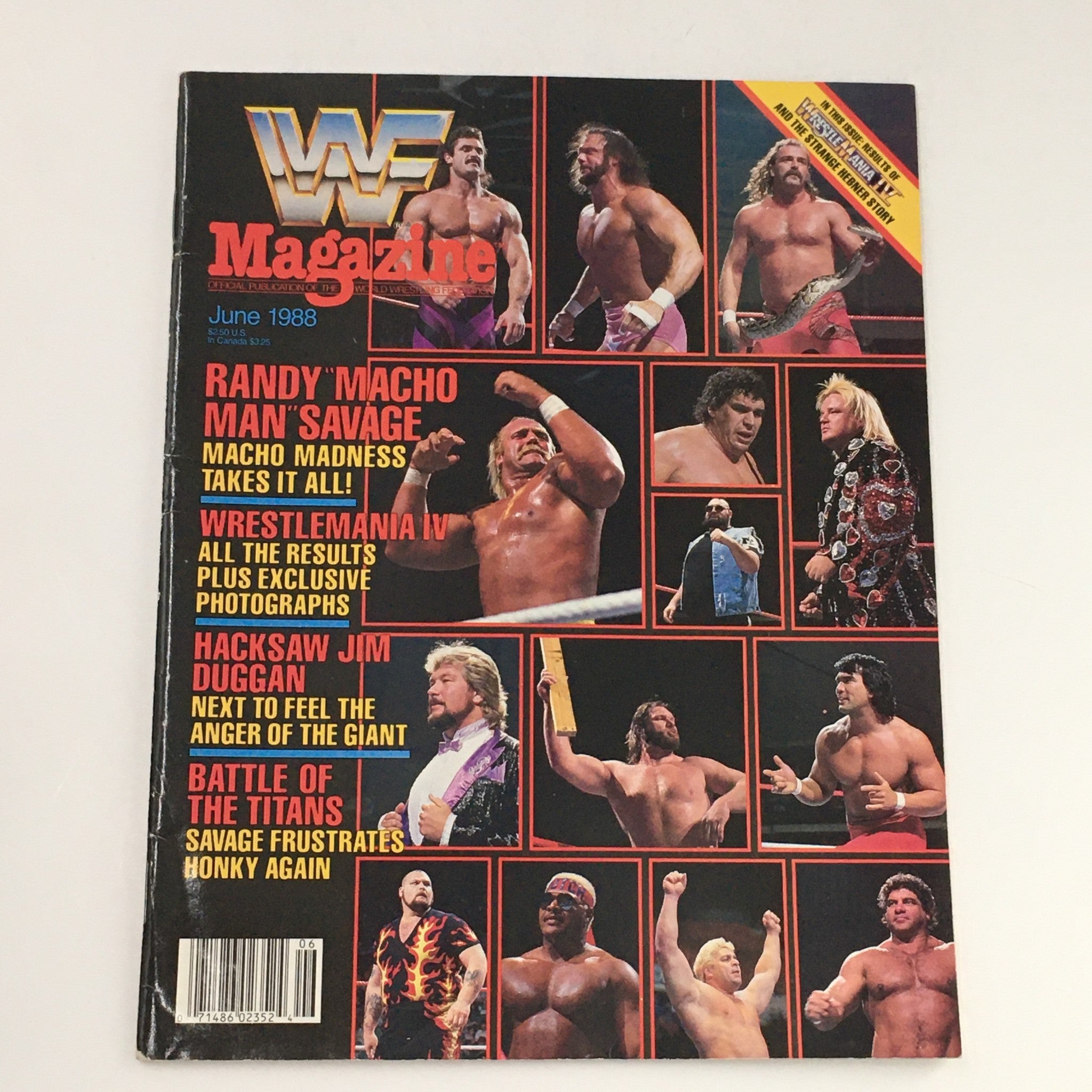 WWF Magazine June 1988 Randy Savage & Andre The Giant & Jim Duggan, No Label