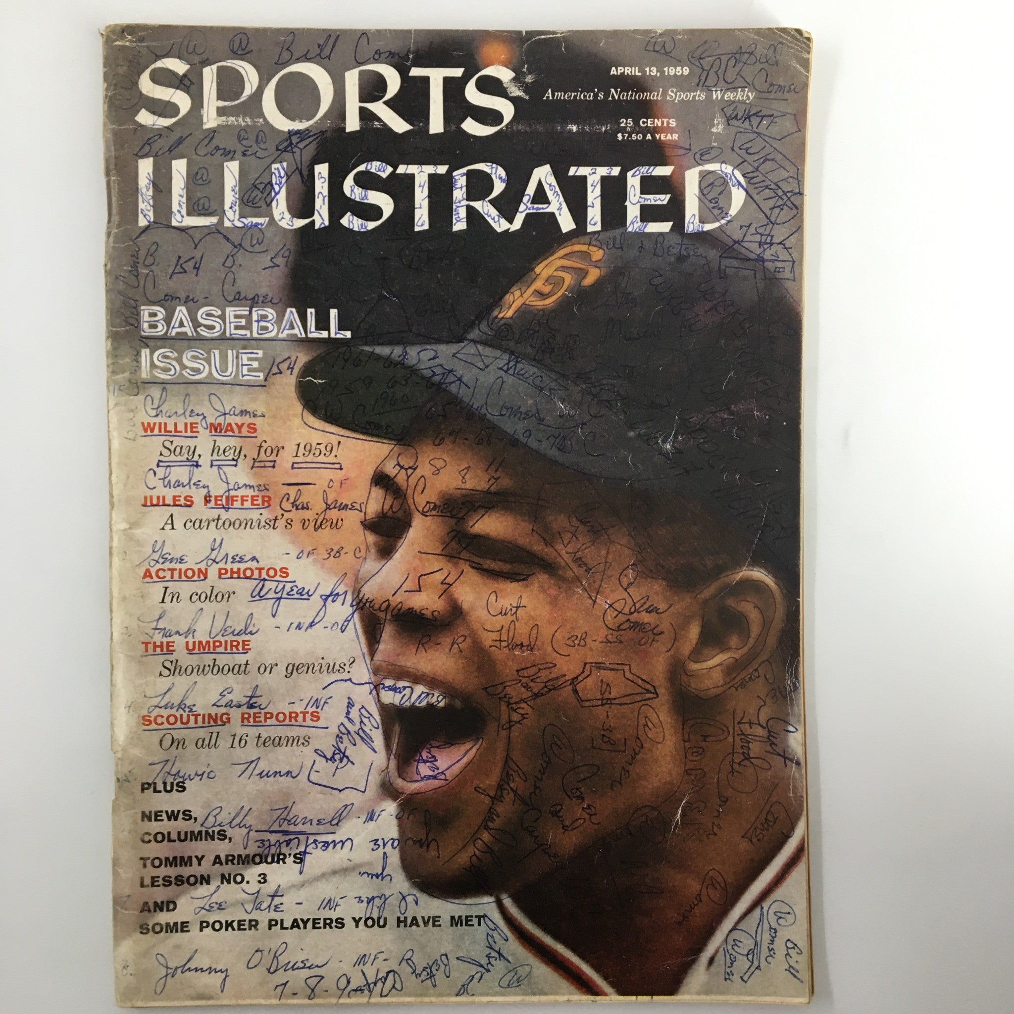 VTG Sports Illustrated Magazine April 13 1959 Willie Mays Say Hey No Label