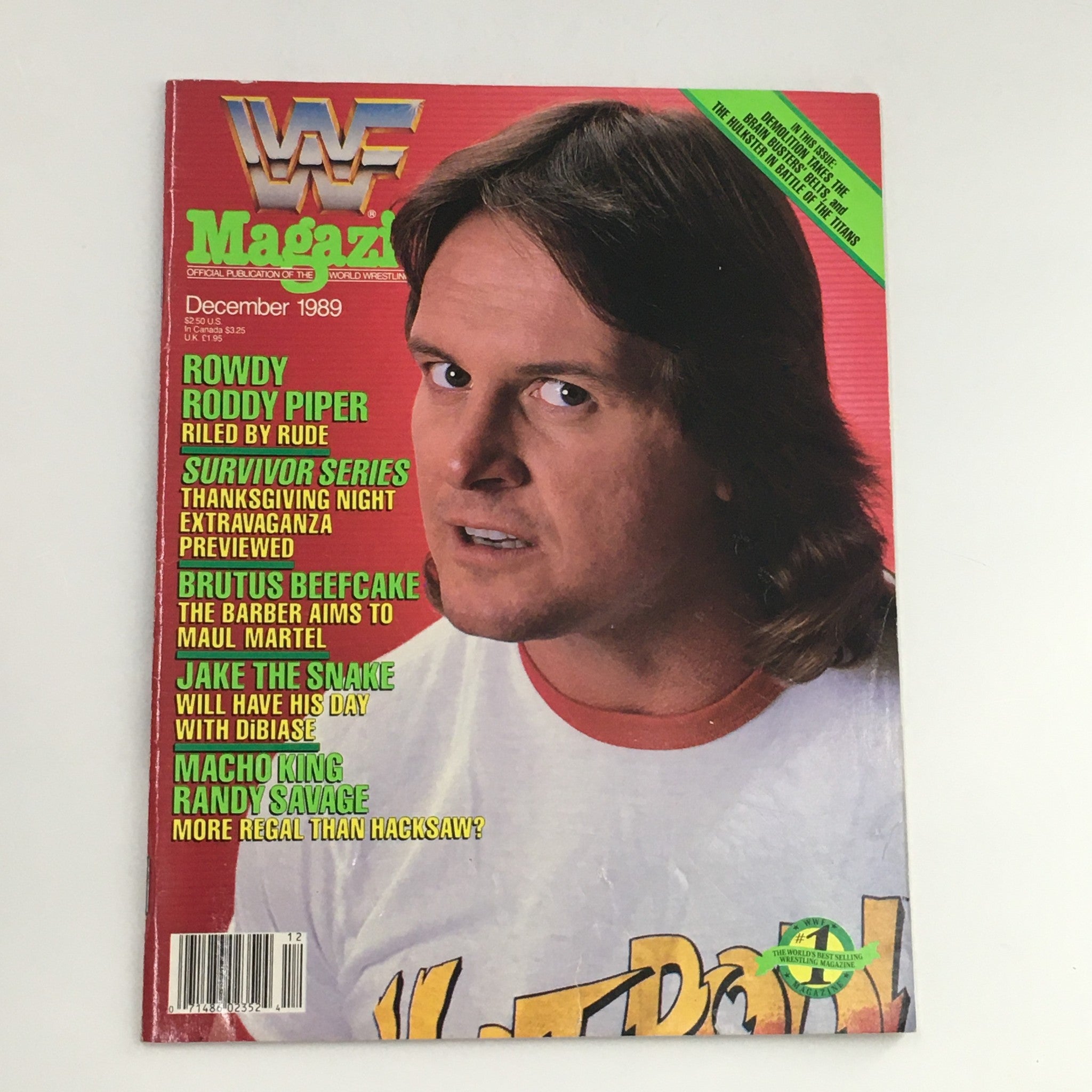 WWF Magazine December 1989 Roddy Piper & Brutus Beefcake & Jake Snake, No Label