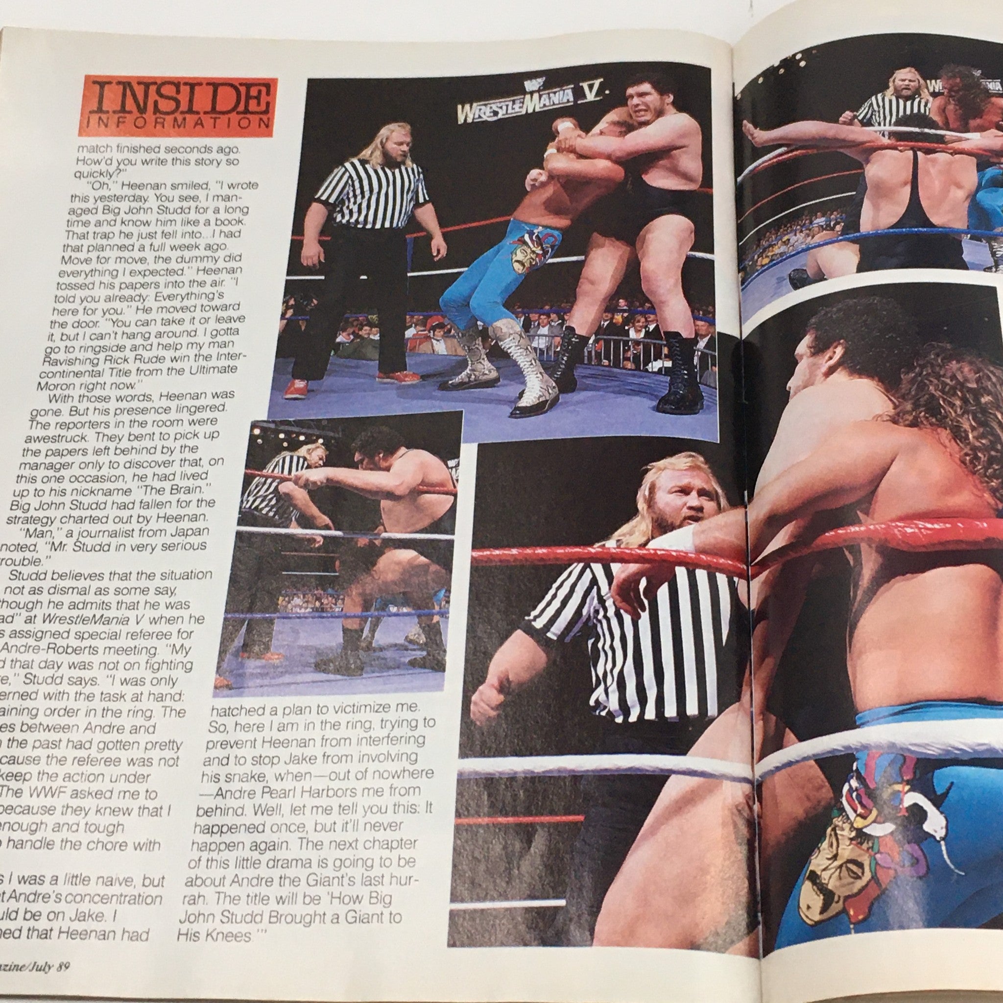 WWF Magazine July 1989 Hulk Hogan & Brutus Beefcake & Jake The Snake, No Label