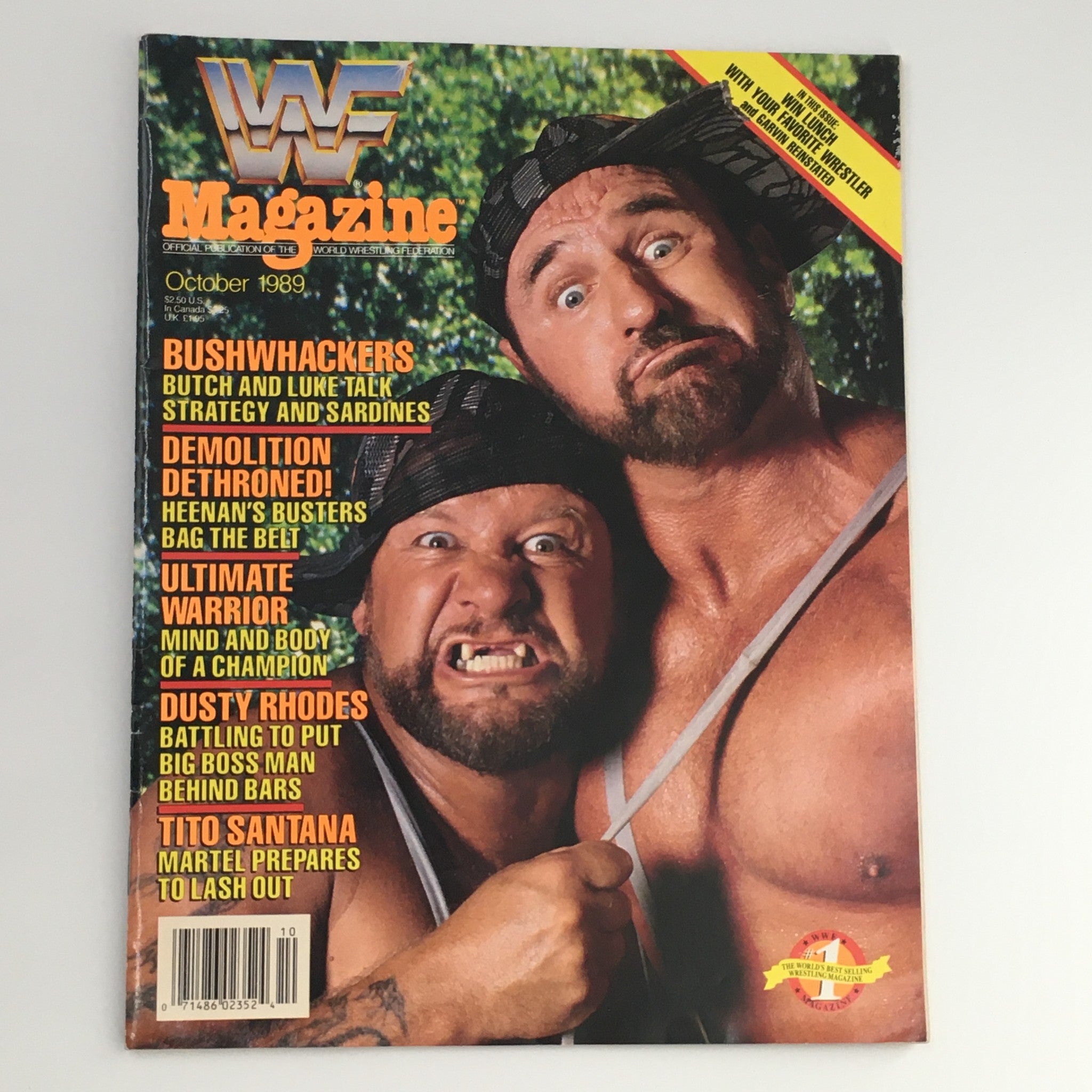 WWF Magazine October 1989 Bushwhackers Butch Miller & Luke Williams No Label VG