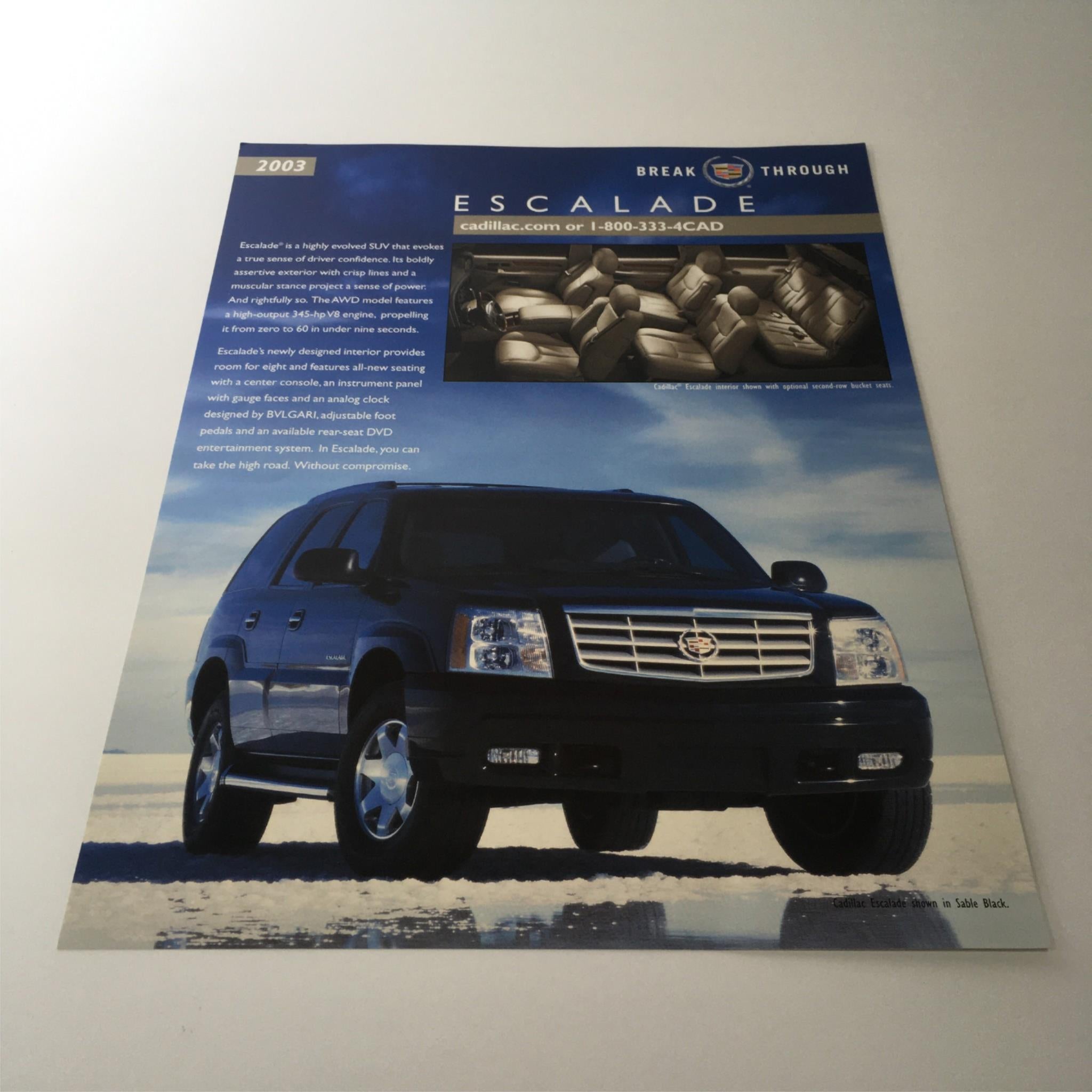 2003 Cadillac Escalade Break Through SUV Specifications Models