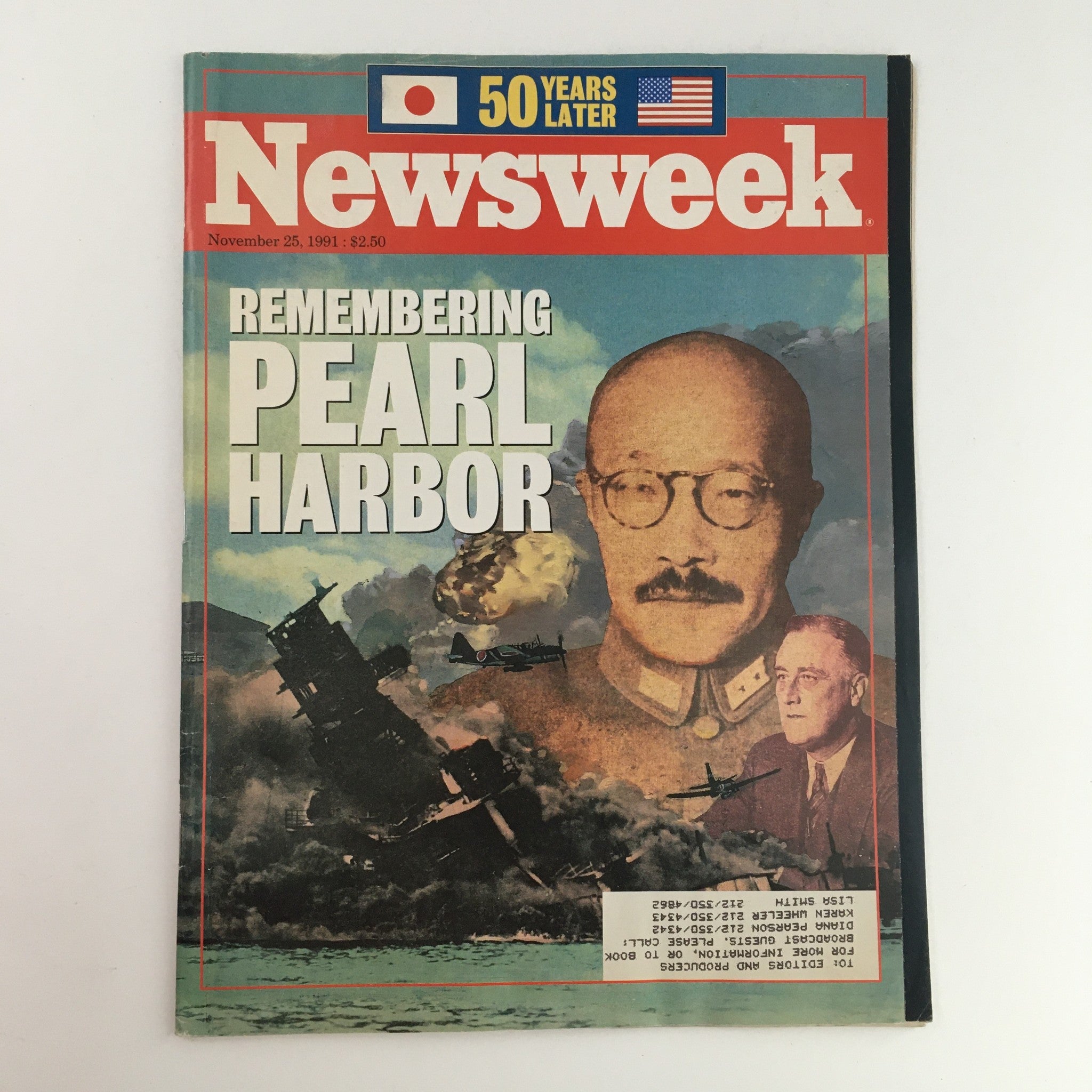 Newsweek Magazine November 25 1991 Remembering The Pearl Harbor, 50 Years Later