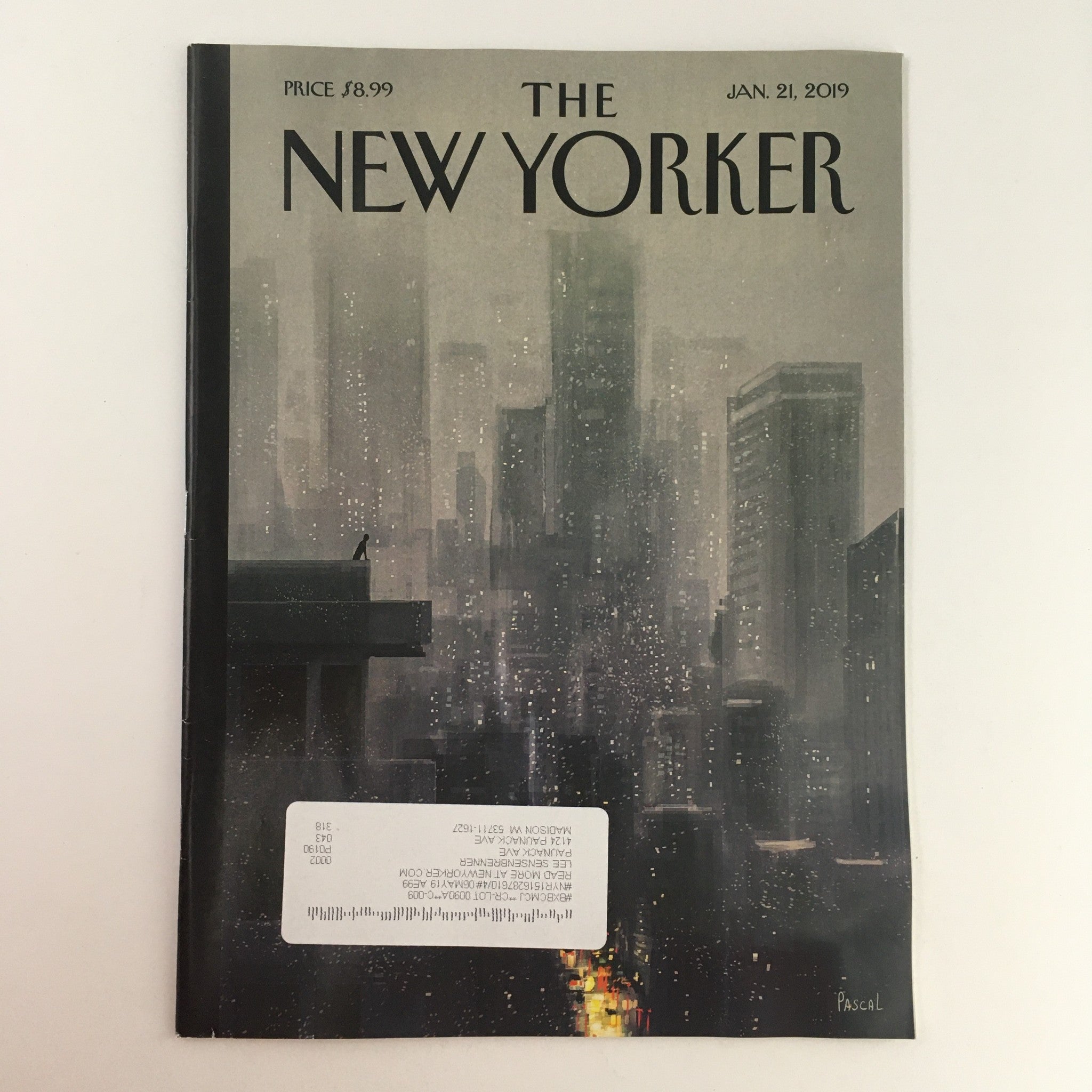 The New Yorker January 21 2019 Full Magazine Theme Cover Pascal Campion, VG