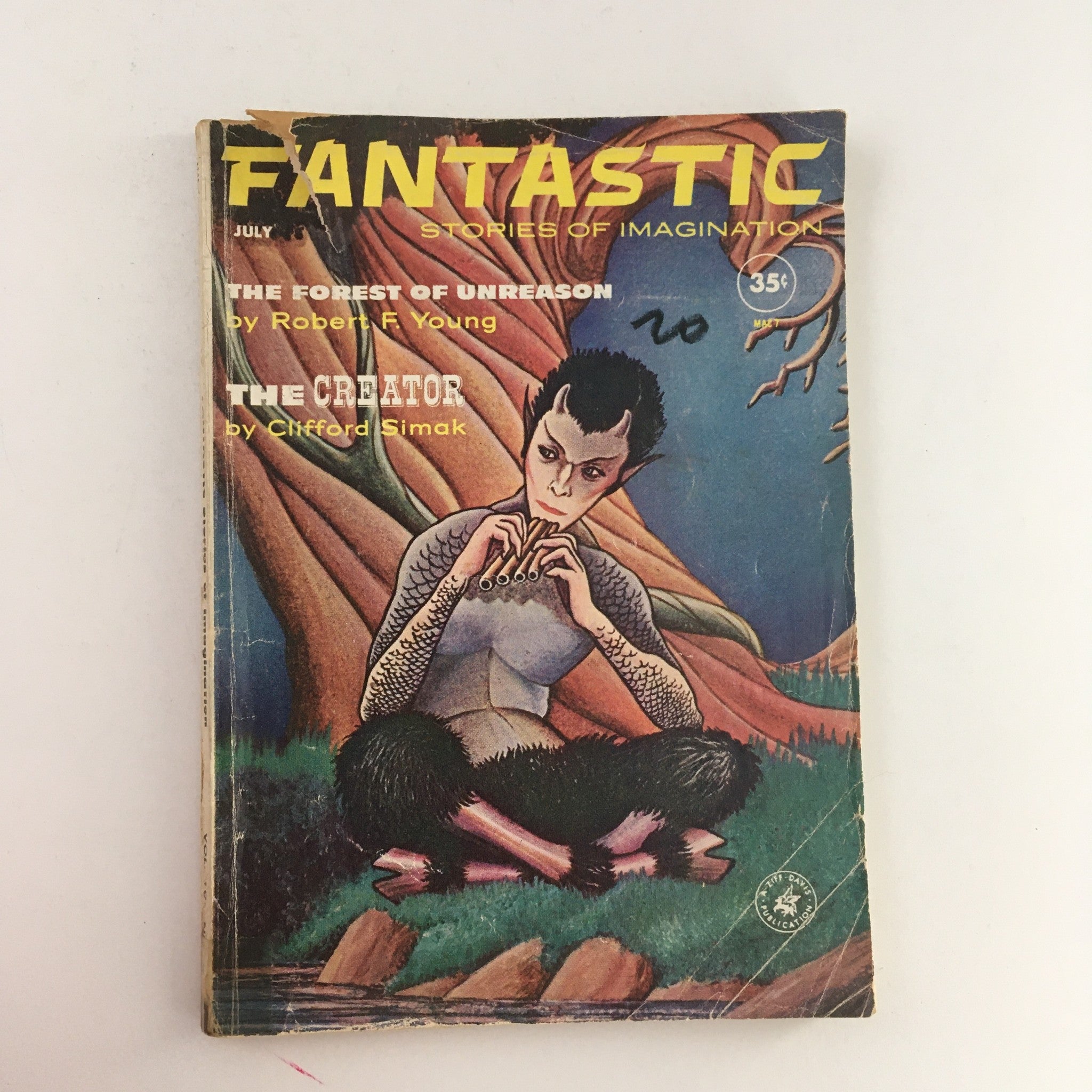 Fantastic Science Fiction, Fantasy Stories July 1961 The Creator Novel, No Label