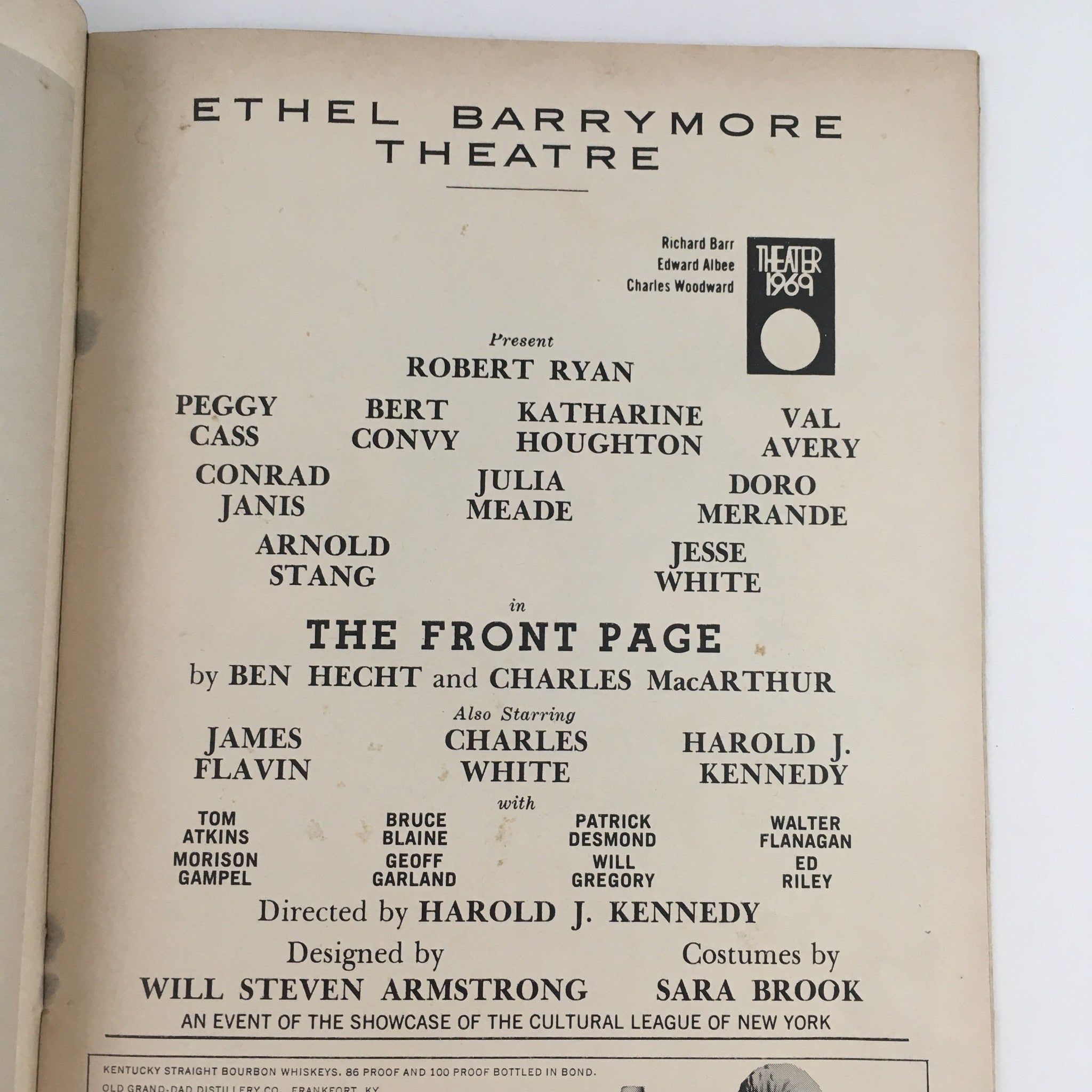 1969 Playbill The Front Page by Harold J. Kennedy at Ethel Barrymore Theatre