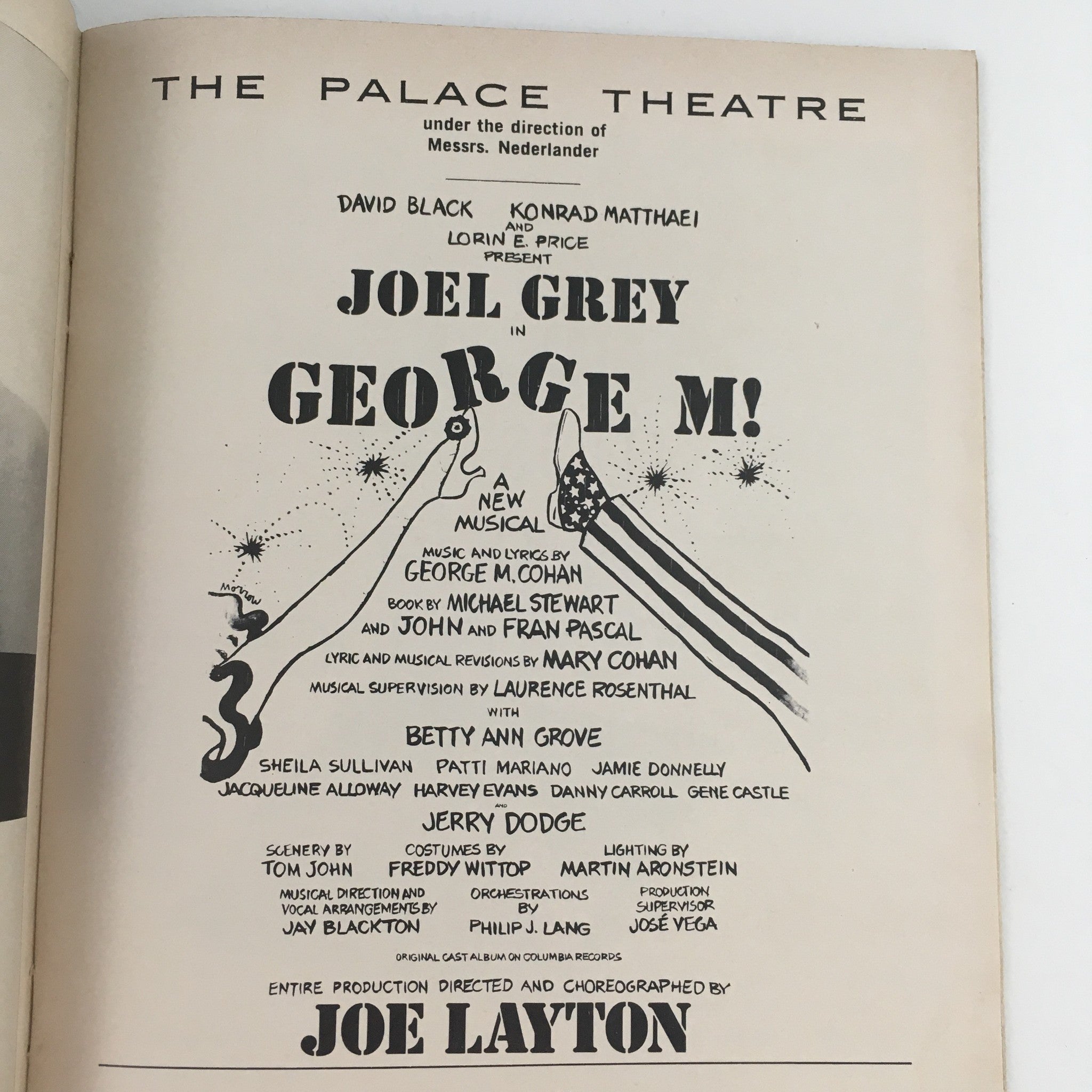 1968 Playbill Joel Grey in George M! by Joe Layton at The Palace Theatre