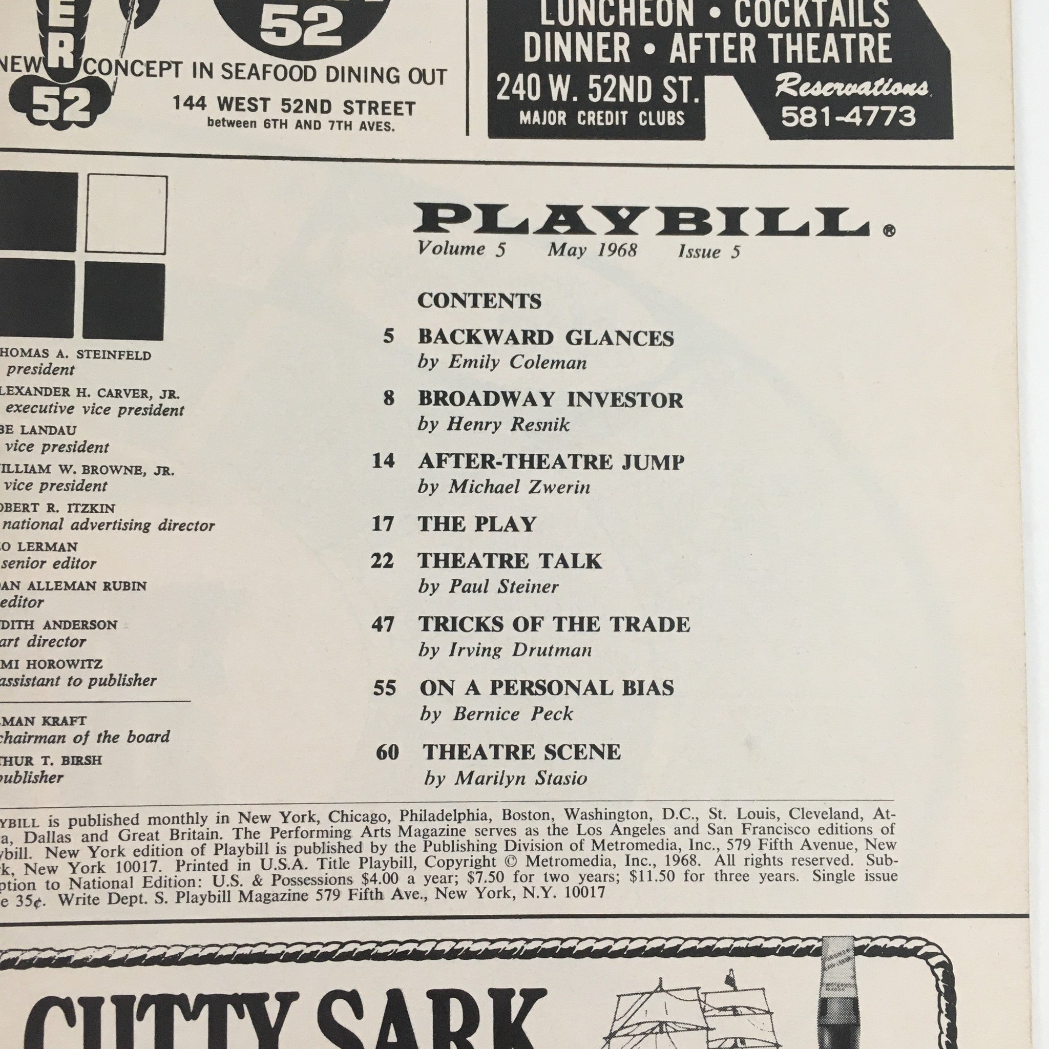 1968 Playbill There's A Girl In My Soup Broadway at The Music Box