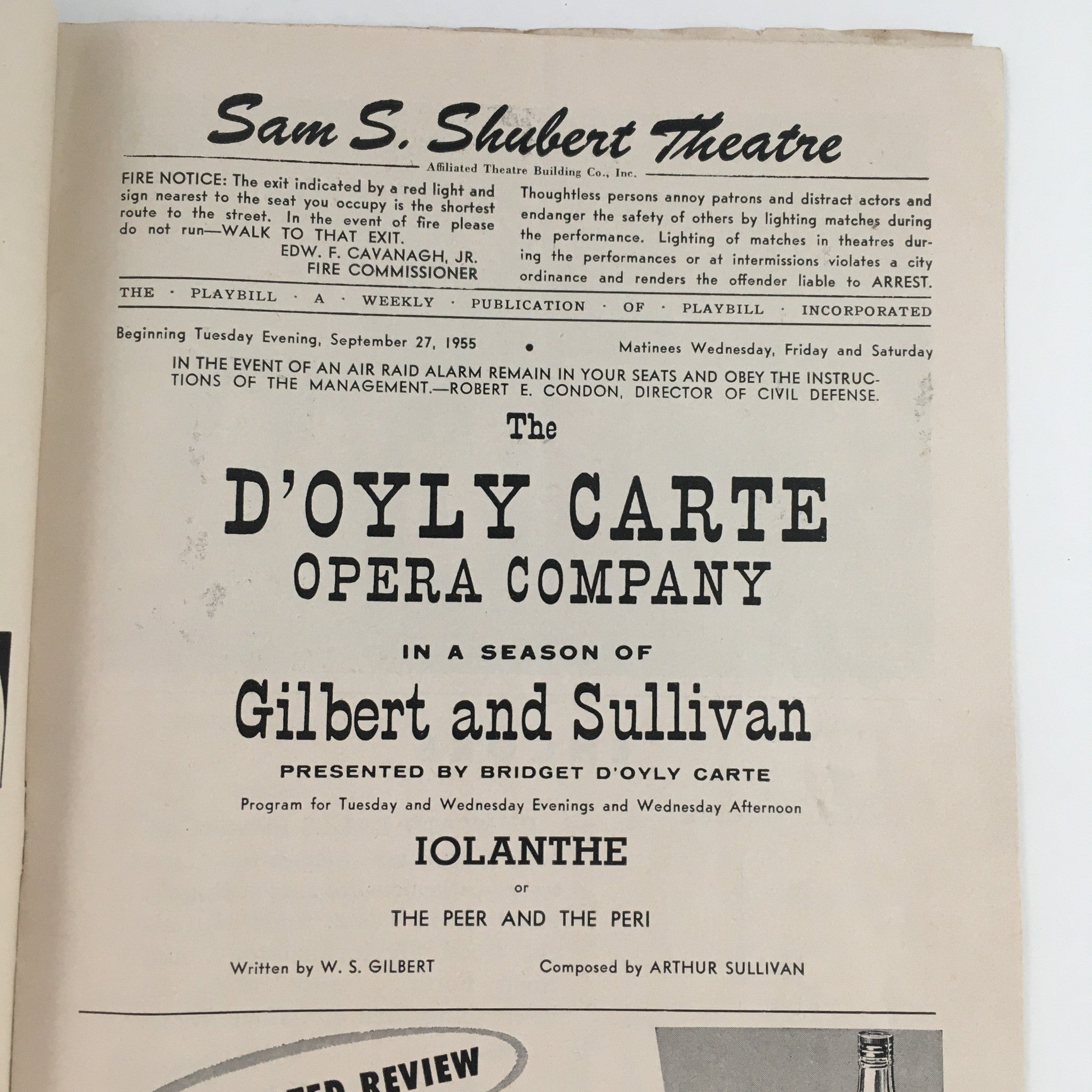 1955 Playbill The Solid Gold Cadillac Broadway at The Music Box