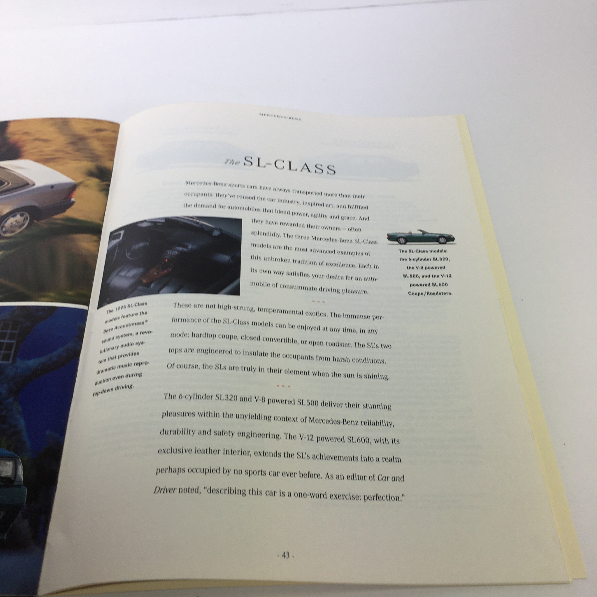 1994 Mercedes-Benz SL-Class Information Dealership Car Auto Brochure Catalog