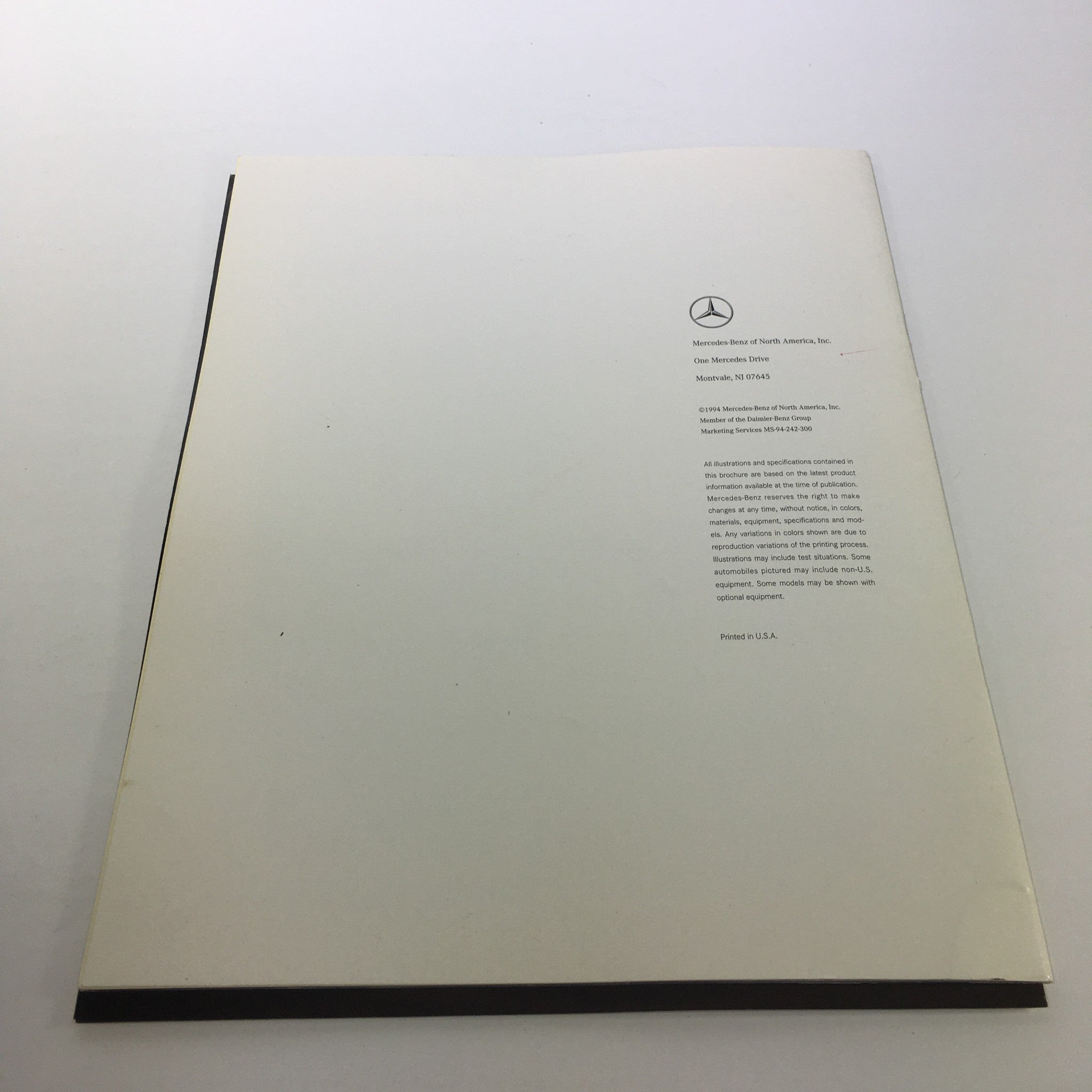 1994 Mercedes-Benz SL-Class Information Dealership Car Auto Brochure Catalog