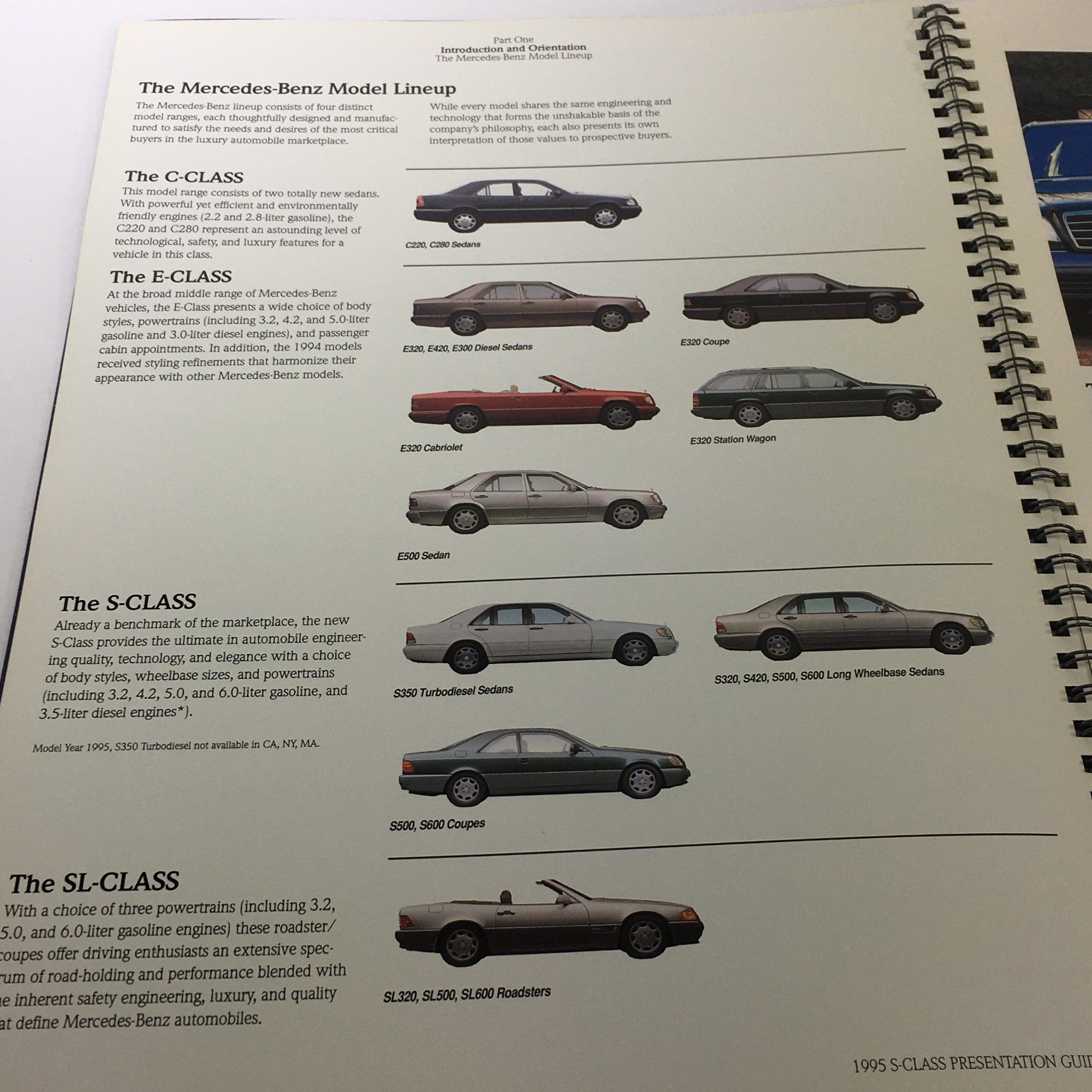 1995 Mercedes-Benz S-Class Presentation Guide Dealership Brochure