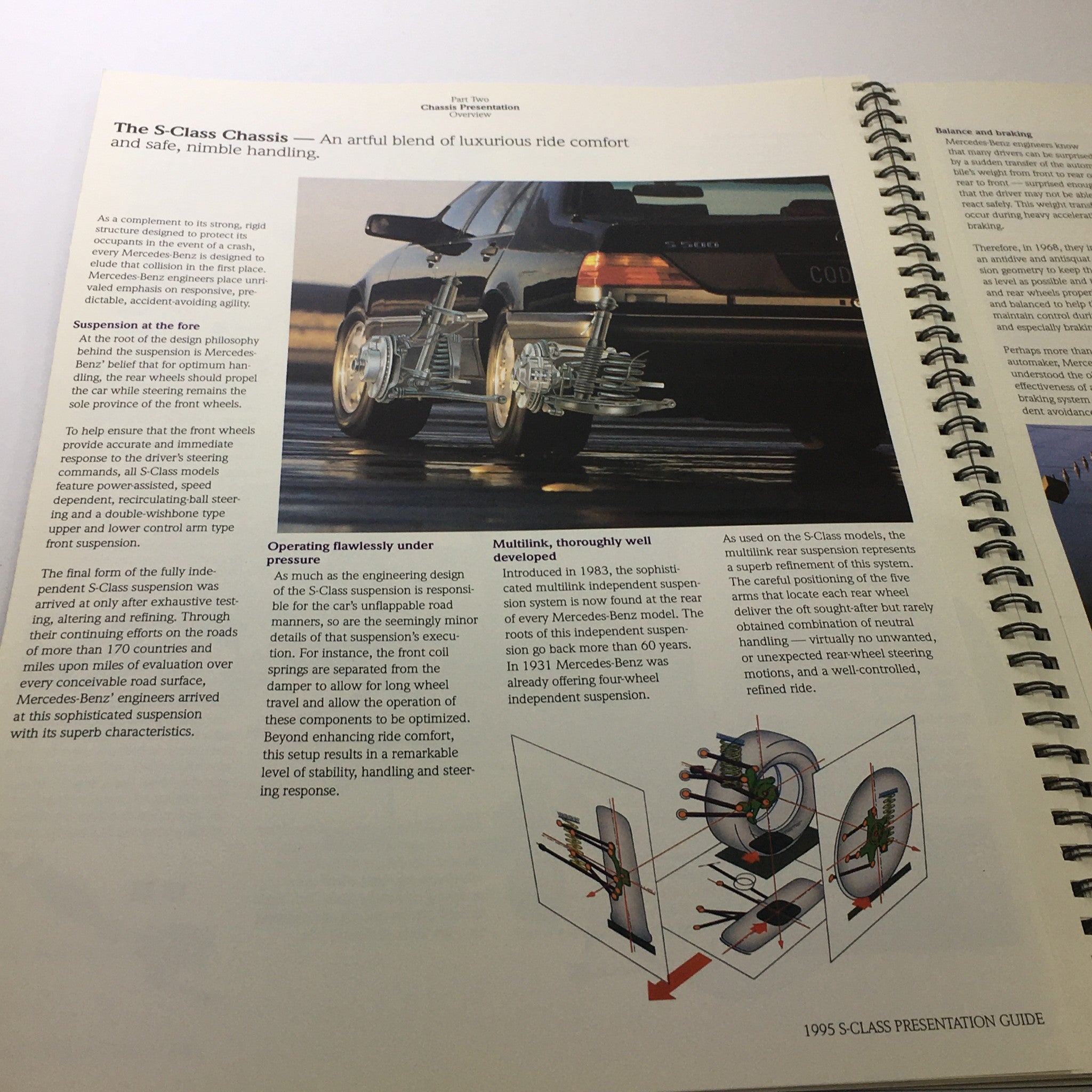 1995 Mercedes-Benz S-Class Presentation Guide Dealership Brochure